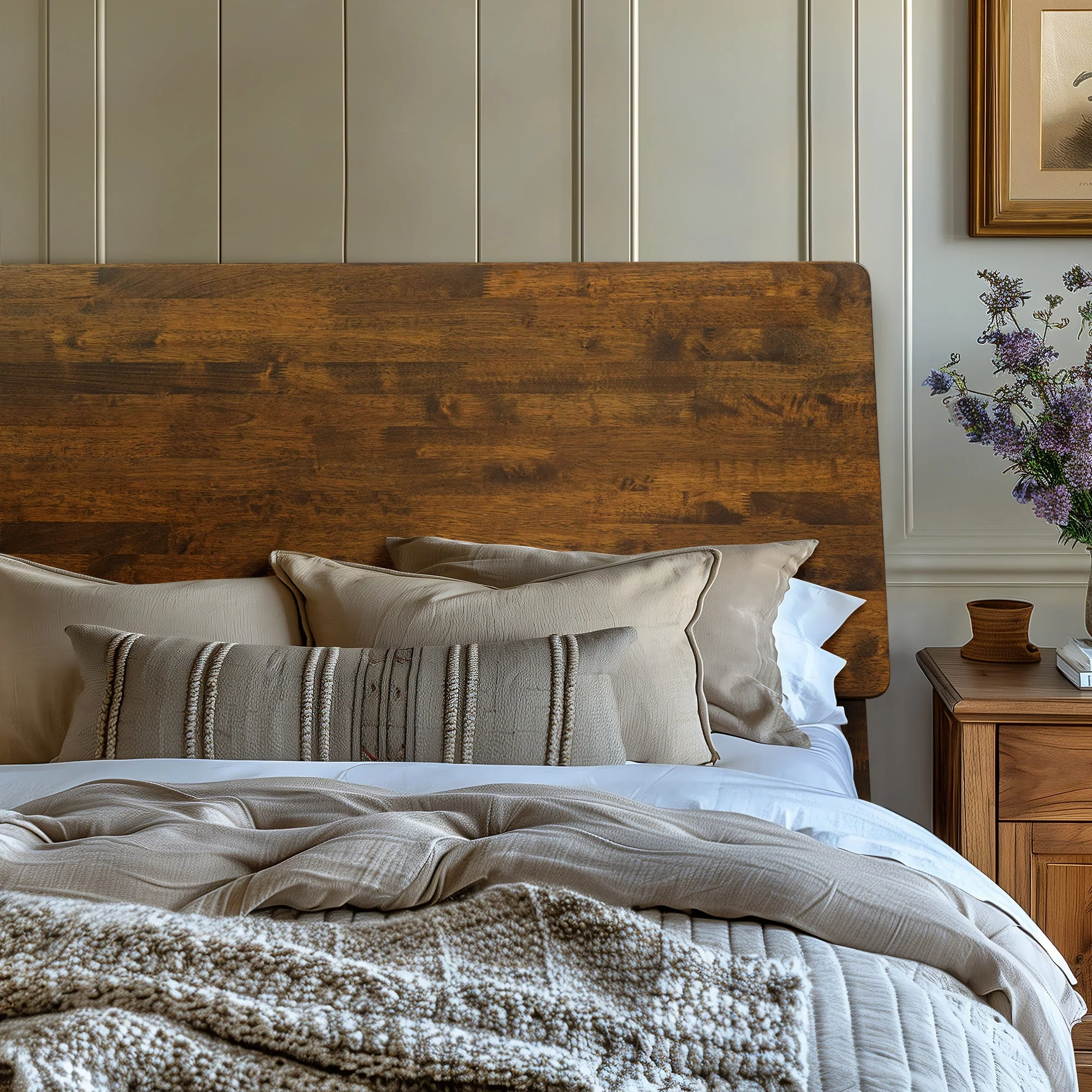 Acacia Serenity Deluxe Wood Platform Bed Frame - Elegant and Durable Design - Image 15
