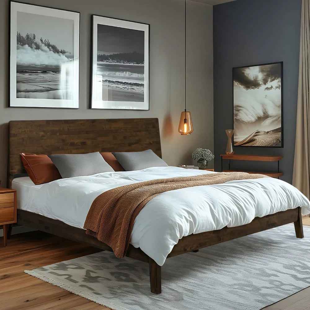 Acacia Serenity Deluxe Wood Platform Bed Frame - Elegant and Durable Design - Image 2