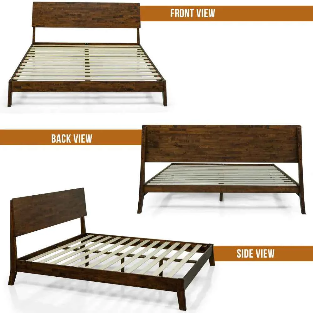 Acacia Serenity Deluxe Wood Platform Bed Frame - Elegant and Durable Design - Image 5