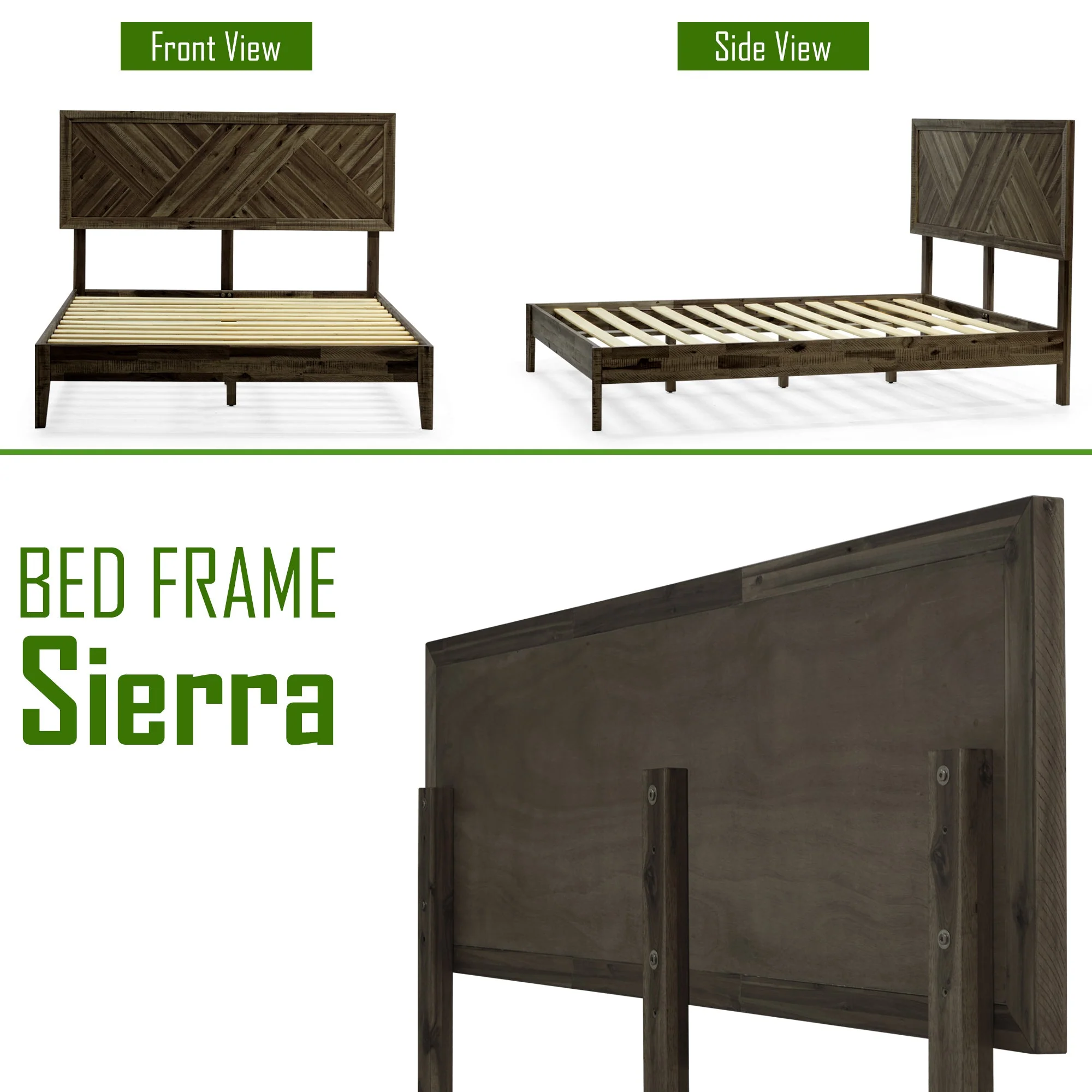 Acacia Sierra Deluxe Solid Wood Bed Frame - Image 16