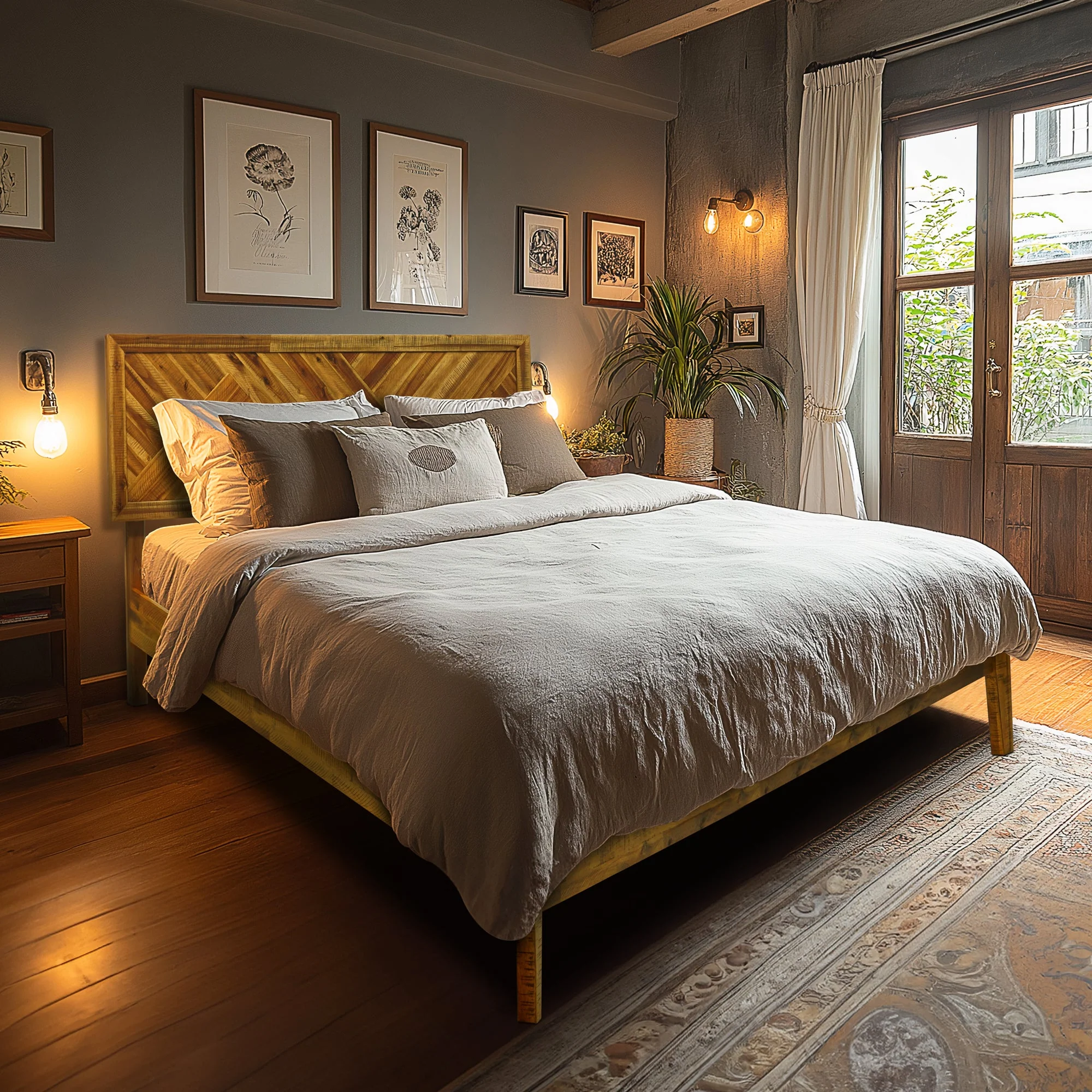 Acacia Sierra Deluxe Solid Wood Bed Frame - Image 2
