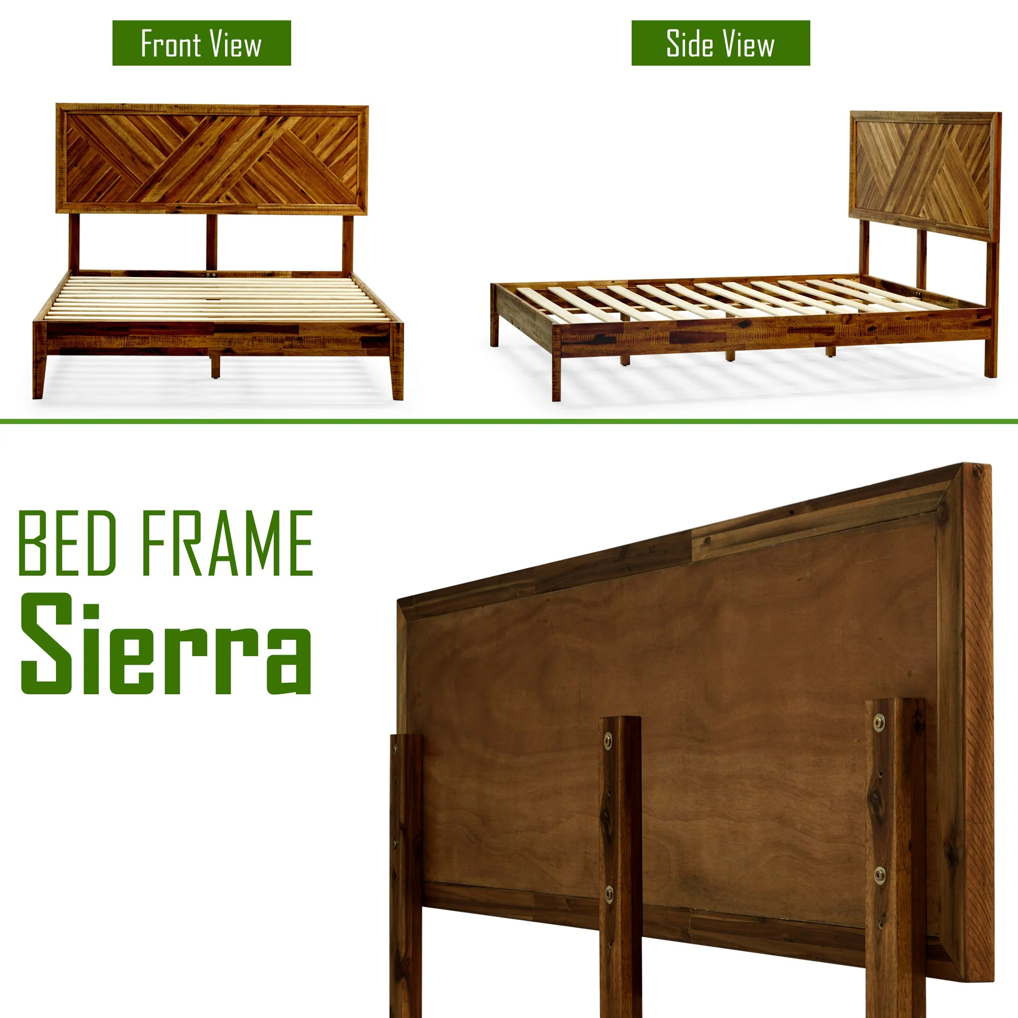 Acacia Sierra Deluxe Solid Wood Bed Frame - Image 26
