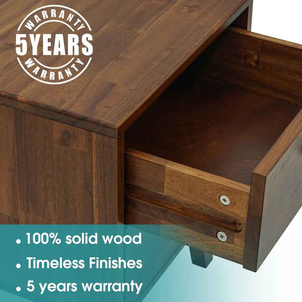 Acacia Silvia 2-Drawer Solid Wood Nightstand for Modern Bedrooms - Image 13
