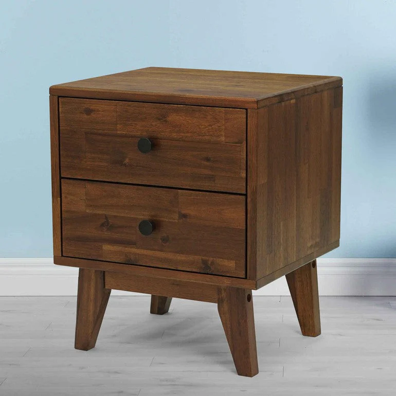 Acacia Silvia 2-Drawer Solid Wood Nightstand for Modern Bedrooms - Image 17