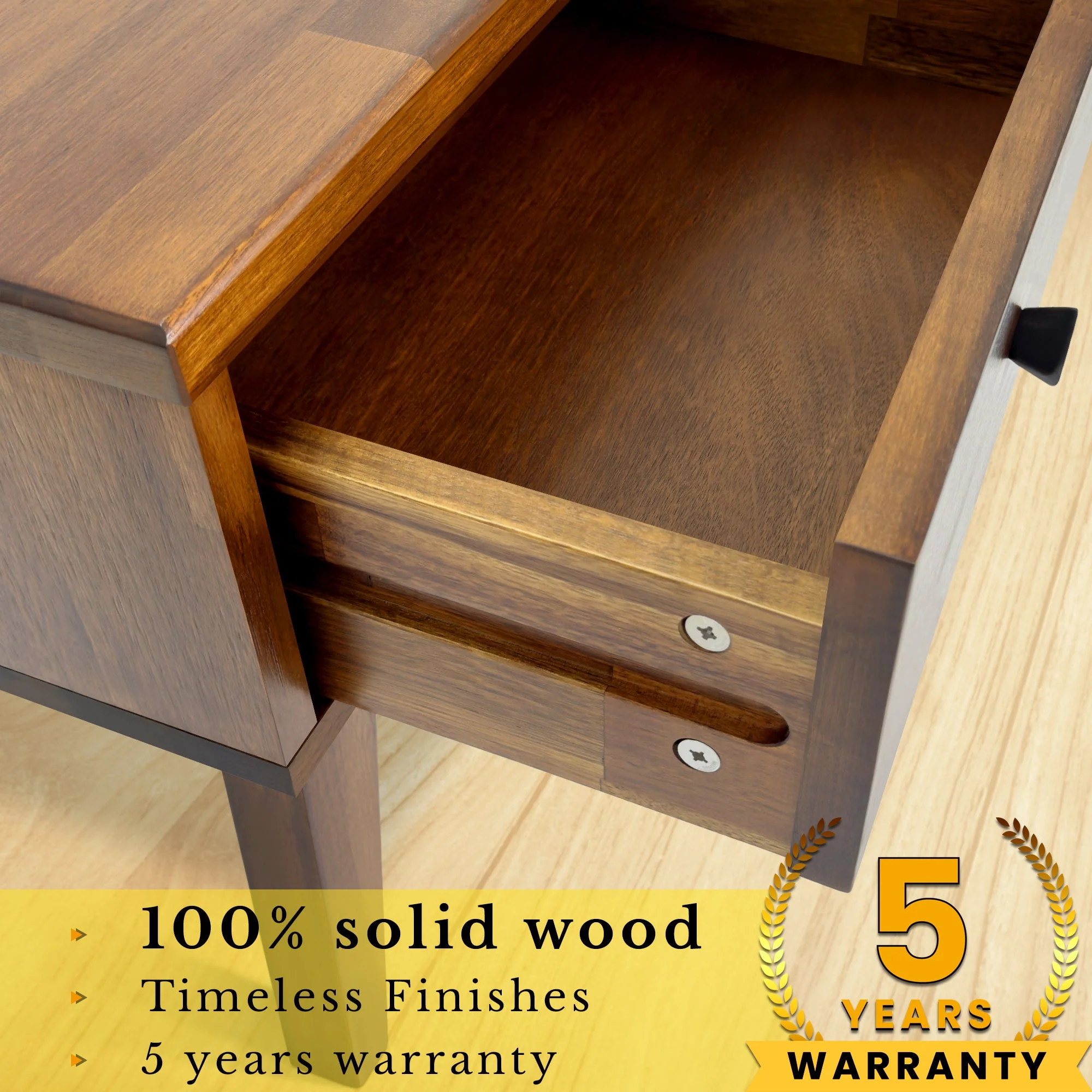 Acacia Sofia 1-Drawer Solid Wood Nightstand for Stylish Storage - Image 12