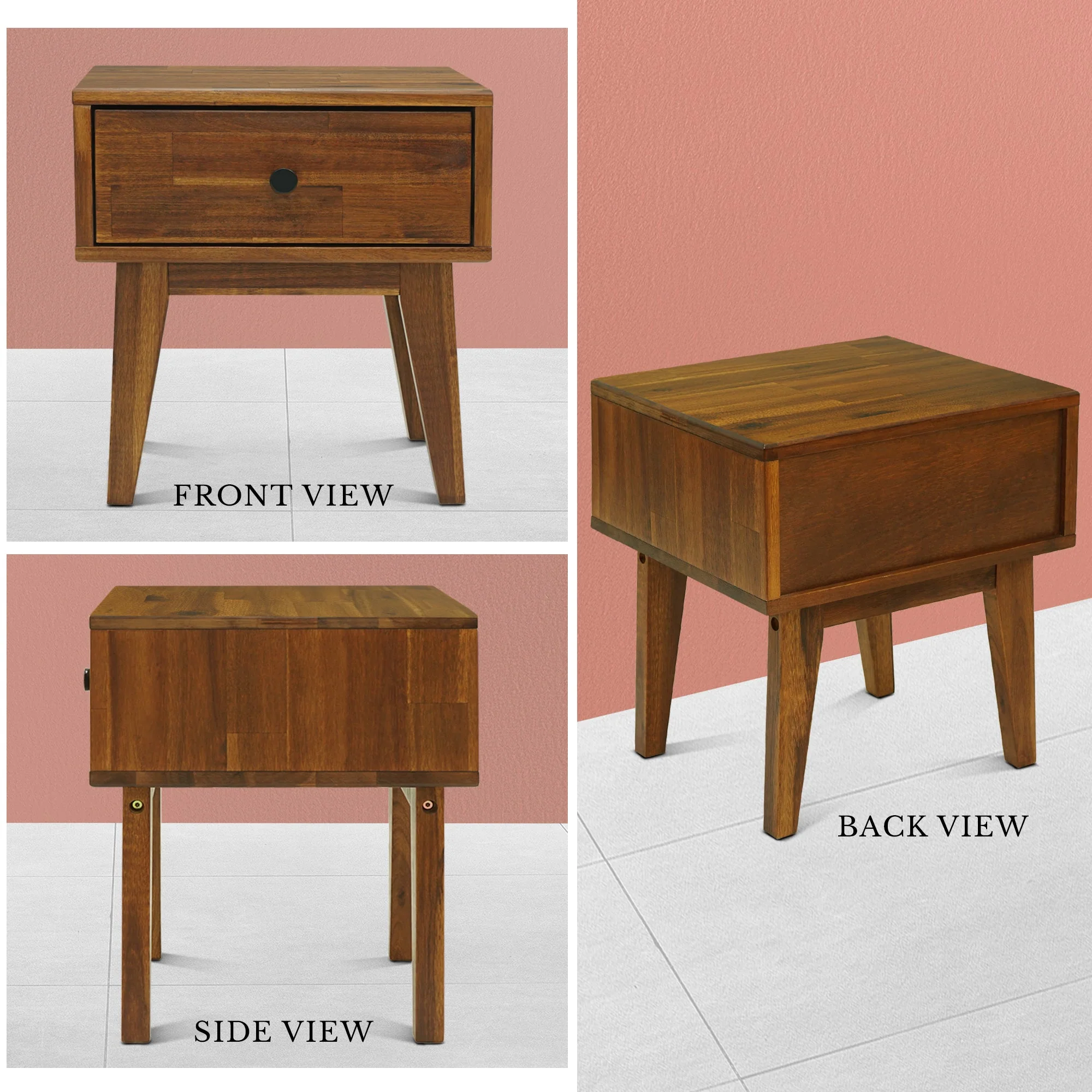 Acacia Sofia 1-Drawer Solid Wood Nightstand for Stylish Storage - Image 15