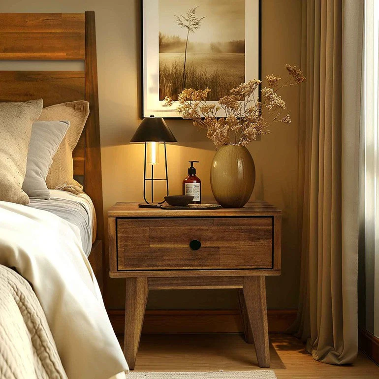 Acacia Sofia 1-Drawer Solid Wood Nightstand for Stylish Storage - Image 18