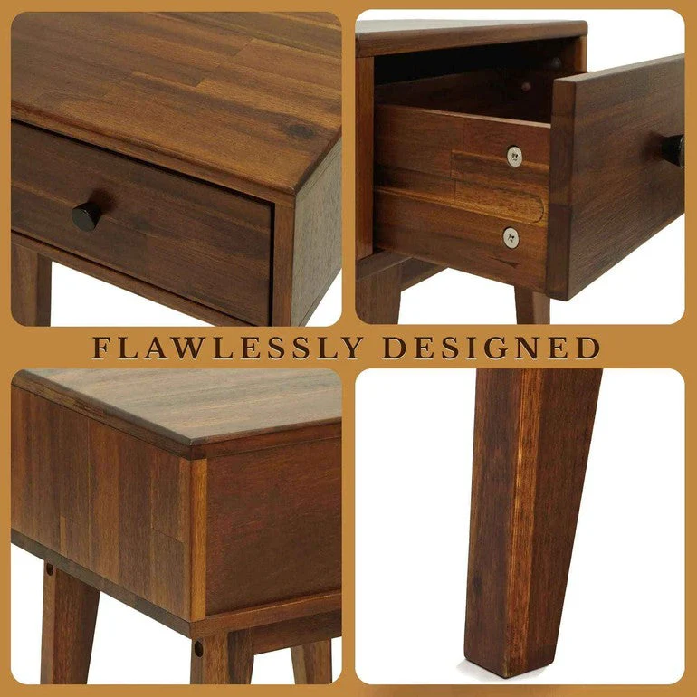 Acacia Sofia 1-Drawer Solid Wood Nightstand for Stylish Storage - Image 22