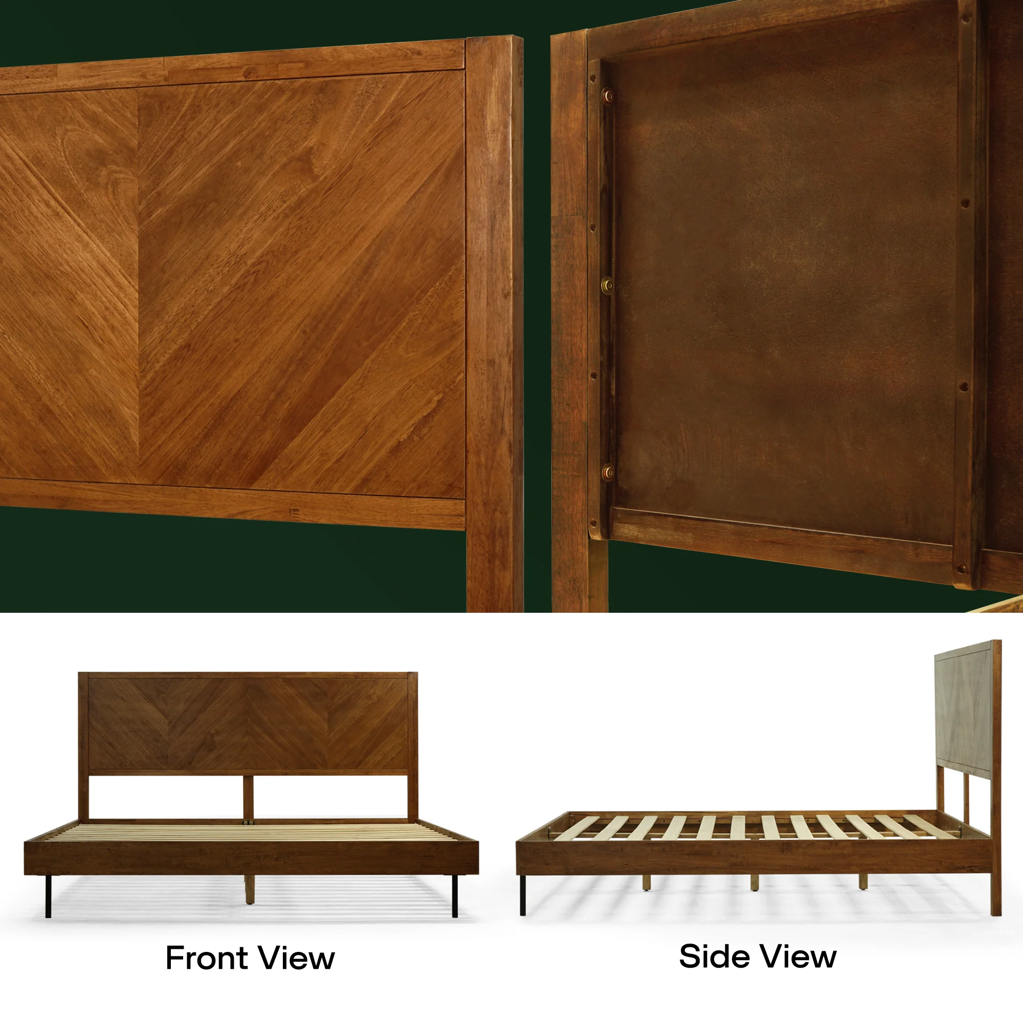 Acacia Solid Wood Bed Frame - Alander Deluxe Platform Bed - Image 15