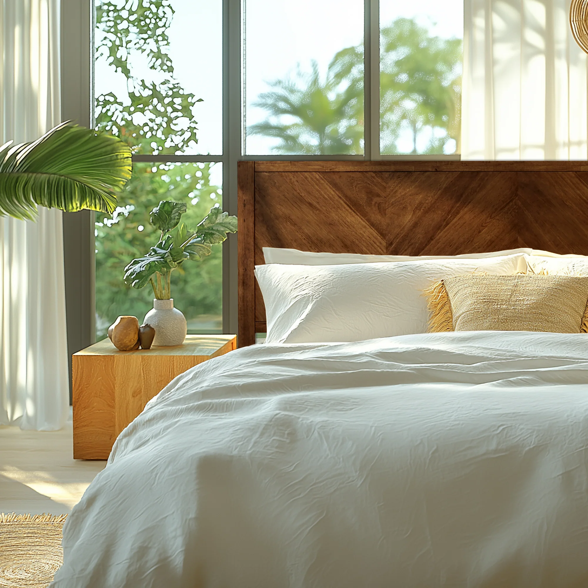 Acacia Solid Wood Bed Frame - Alander Deluxe Platform Bed - Image 17