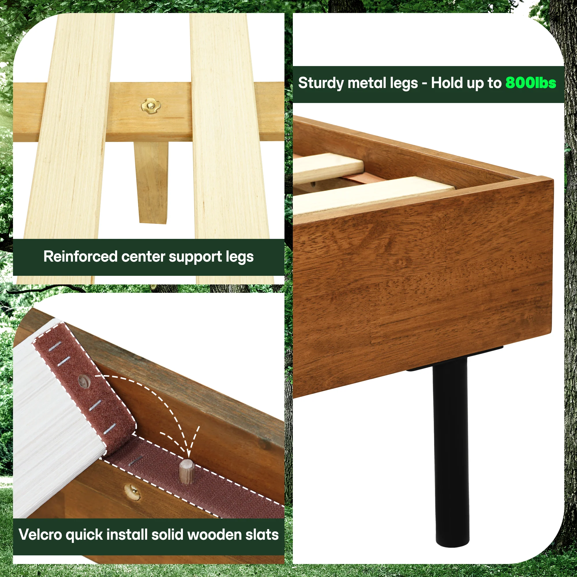 Acacia Solid Wood Bed Frame - Alander Deluxe Platform Bed - Image 18