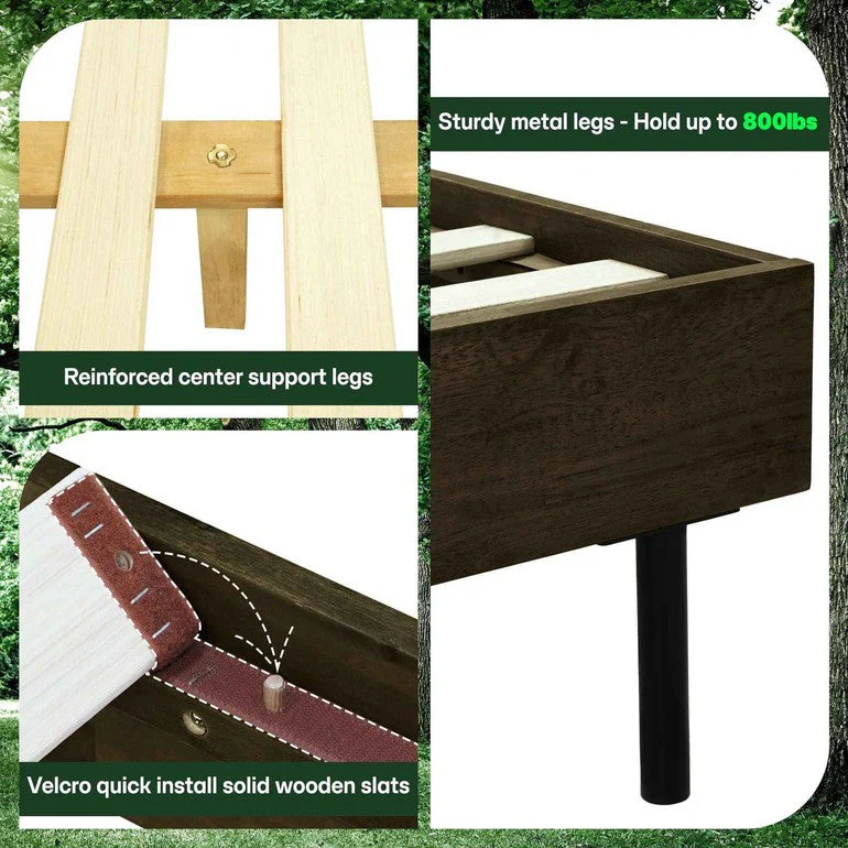 Acacia Solid Wood Bed Frame - Alander Deluxe Platform Bed - Image 8