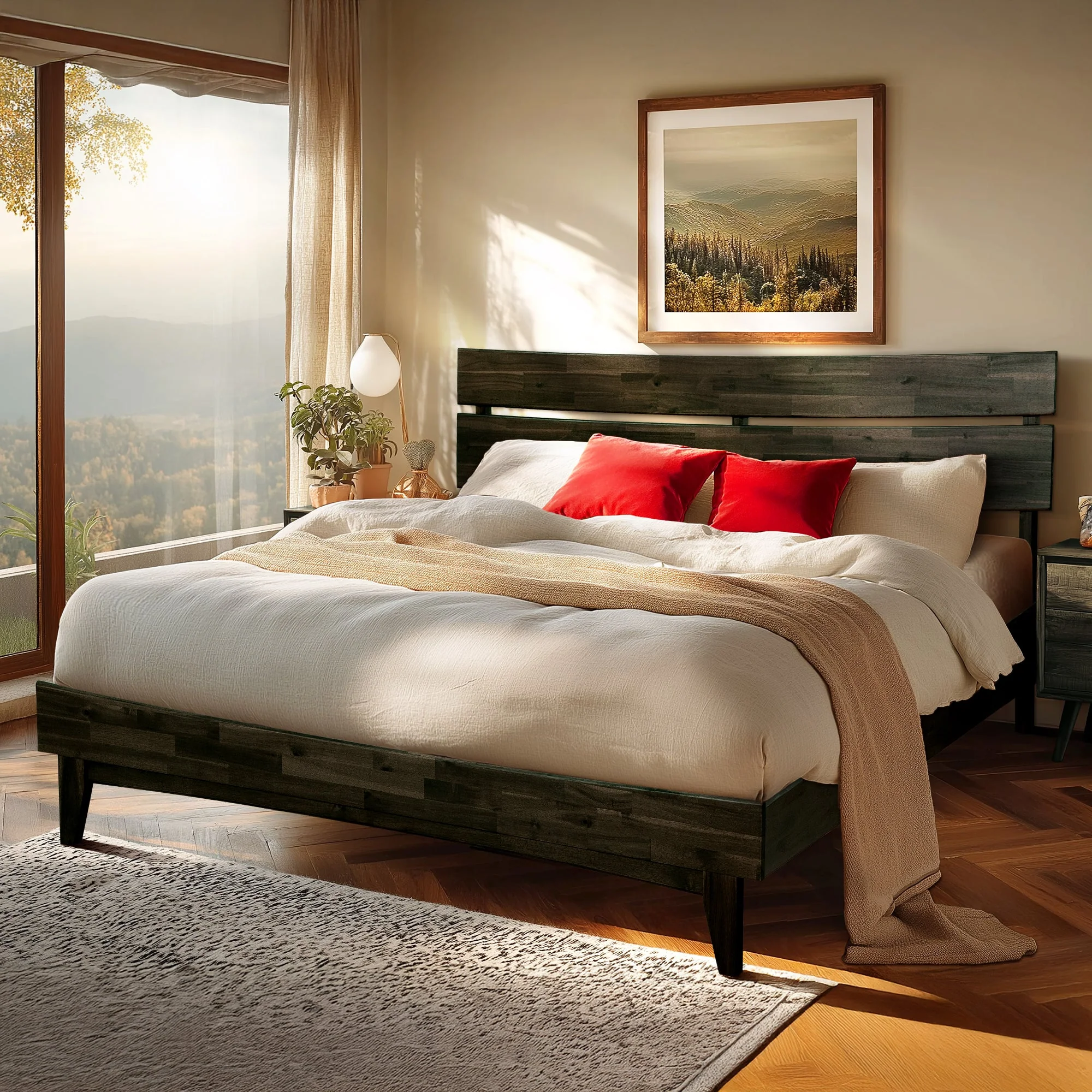 Acacia Solid Wood Bed Frame - Aurora Style for a Stylish Bedroom - Image 2