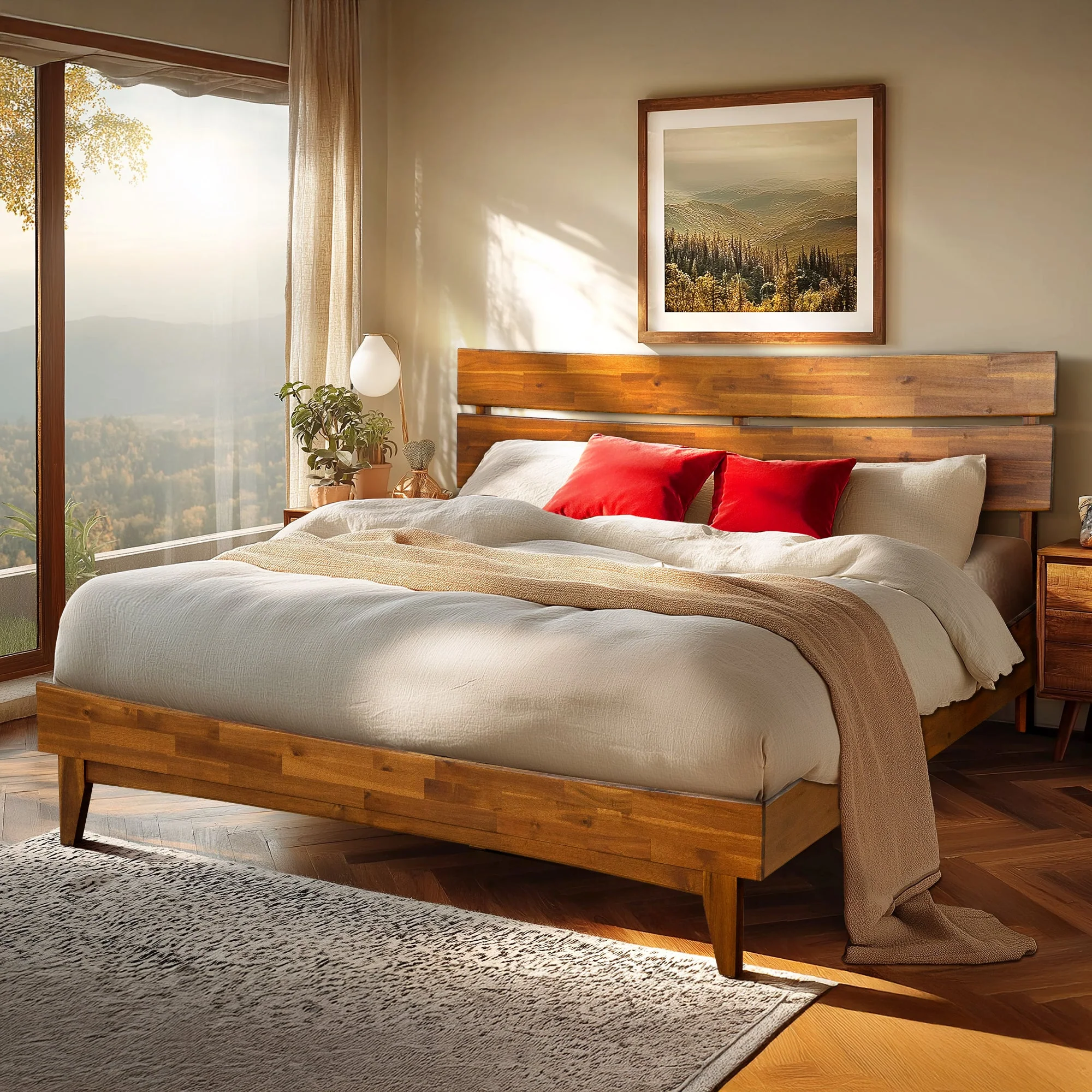 Acacia Solid Wood Bed Frame - Aurora Style for a Stylish Bedroom - Image 28