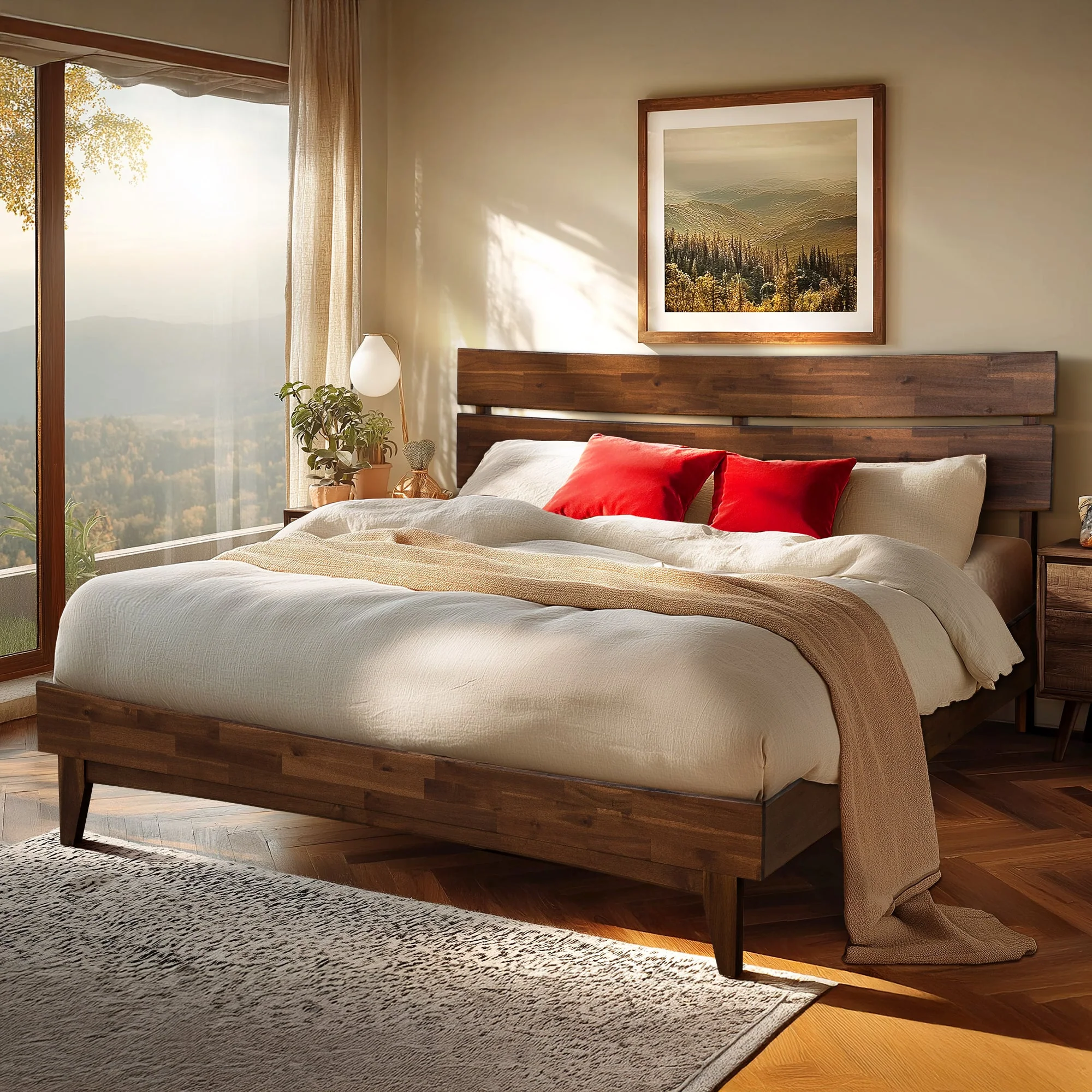Acacia Solid Wood Bed Frame - Aurora Style for a Stylish Bedroom - Image 41