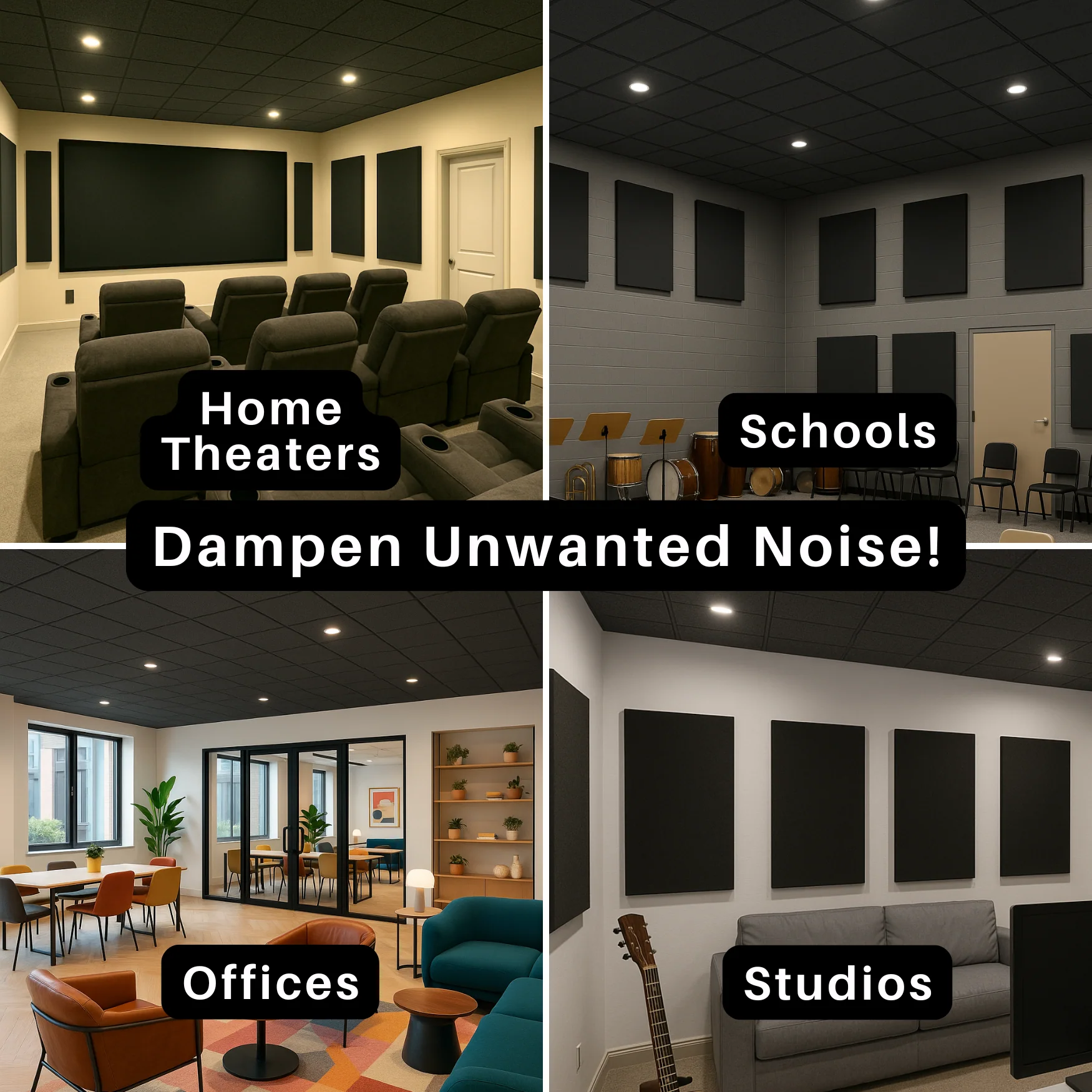 Acoustic Foam Drop Ceiling Tiles - Image 3