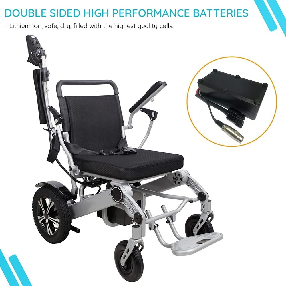 Acurest Premium Electric Aluminum Alloy Portable Folding Wheelchair, 500W (SAK37275) - Image 6