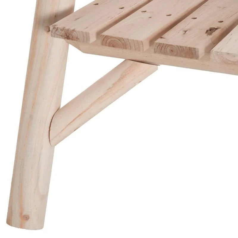 Adirondack Patio 2 Chair Lounger with Center Coffee Table Natural - Image 3