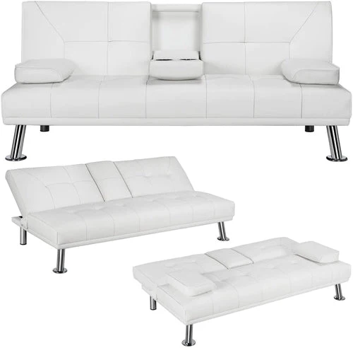 Adjustable Convertible Sofa Bed with Cup Holders - Image 9