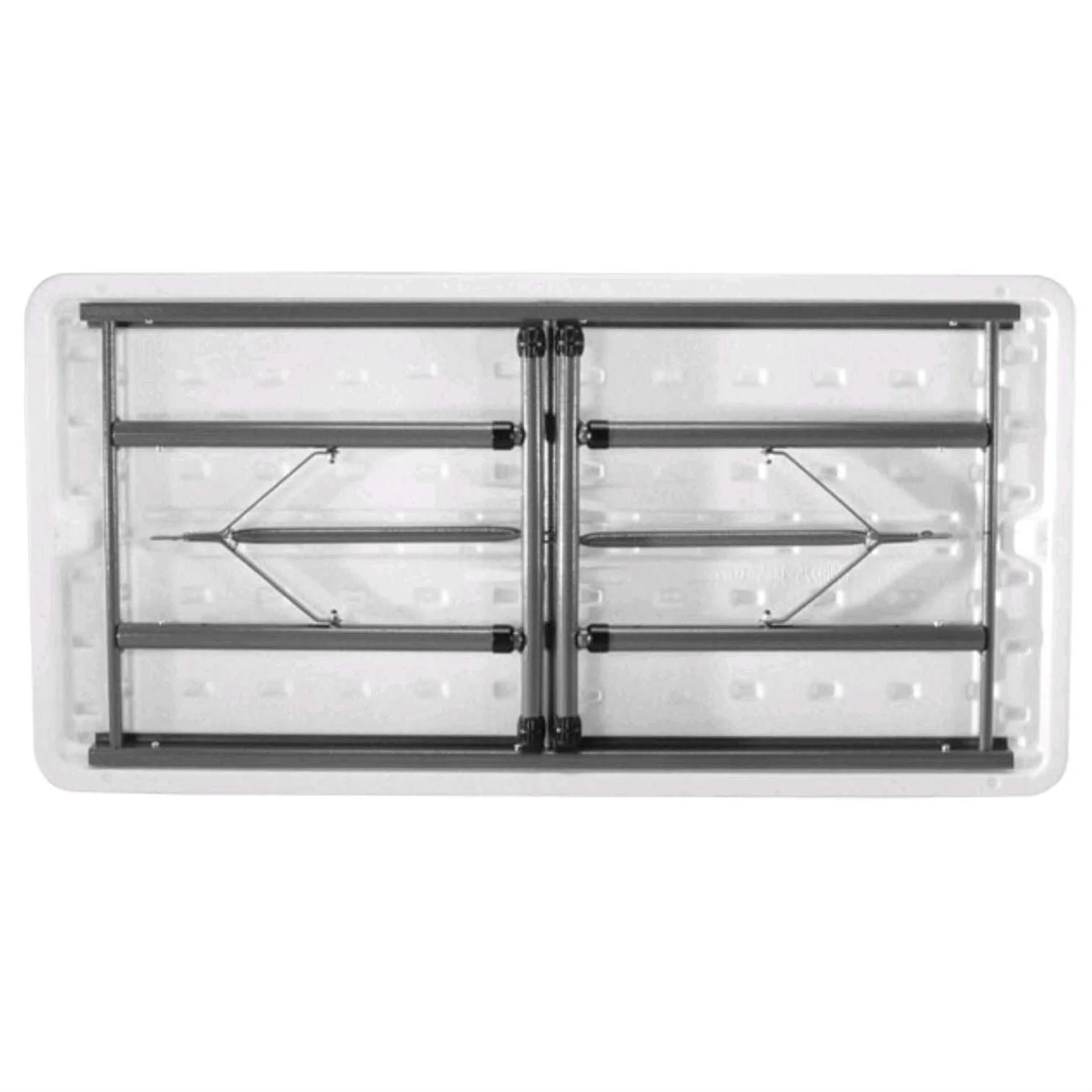 Adjustable Height 4-Foot Commercial Folding Table with White HDPE Top - Image 2