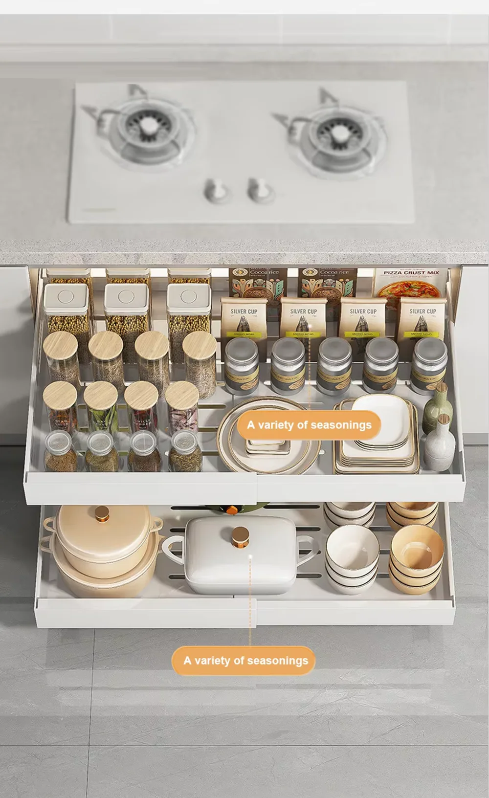 Adjustable Pull Out Cabinet Drawer - Image 2