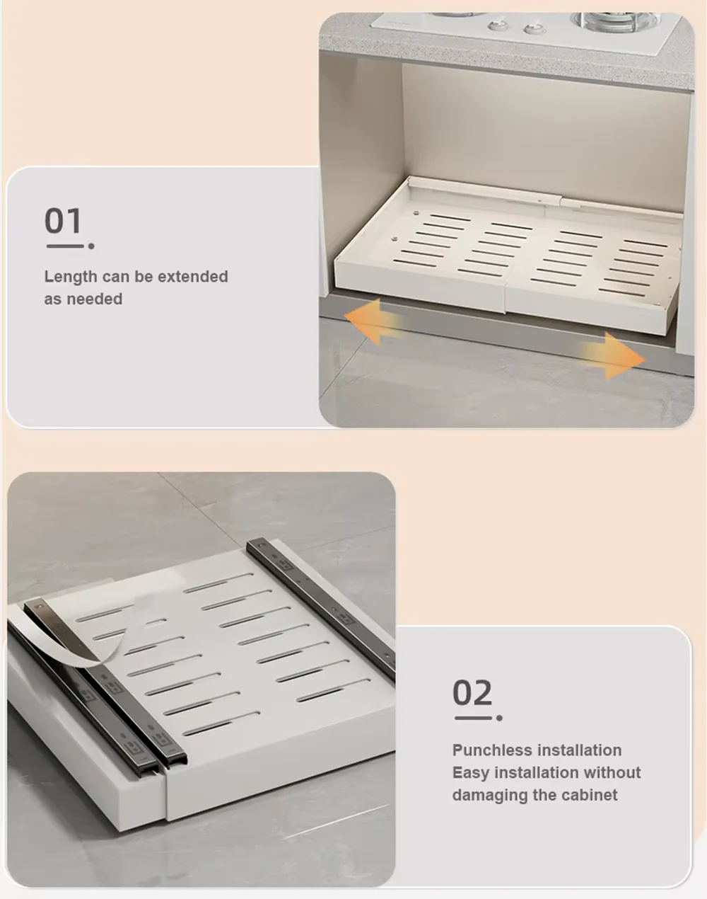 Adjustable Pull Out Cabinet Drawer - Image 4