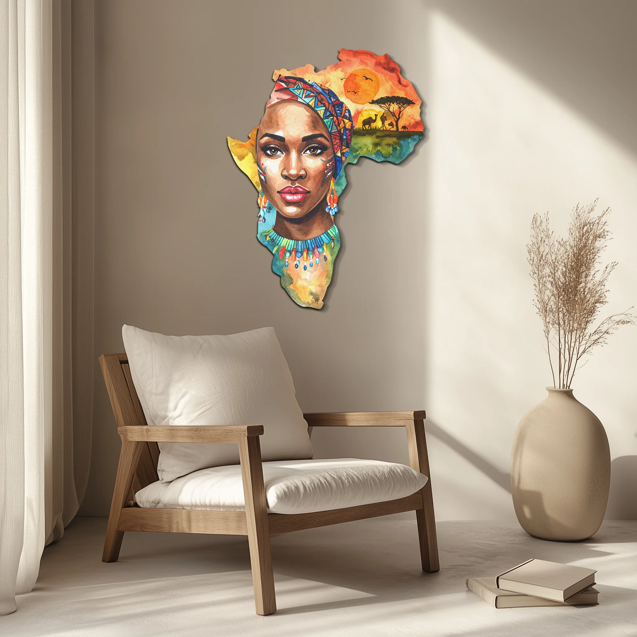 African Queen Metal Wall Art – Bold Cultural Decor-KAFUVM040 - Image 3