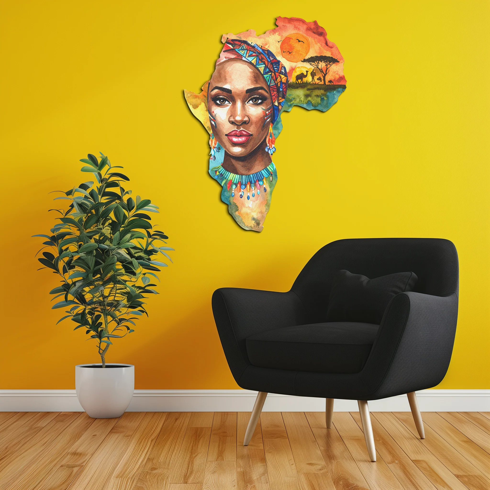 African Queen Metal Wall Art – Bold Cultural Decor-KAFUVM040 - Image 7