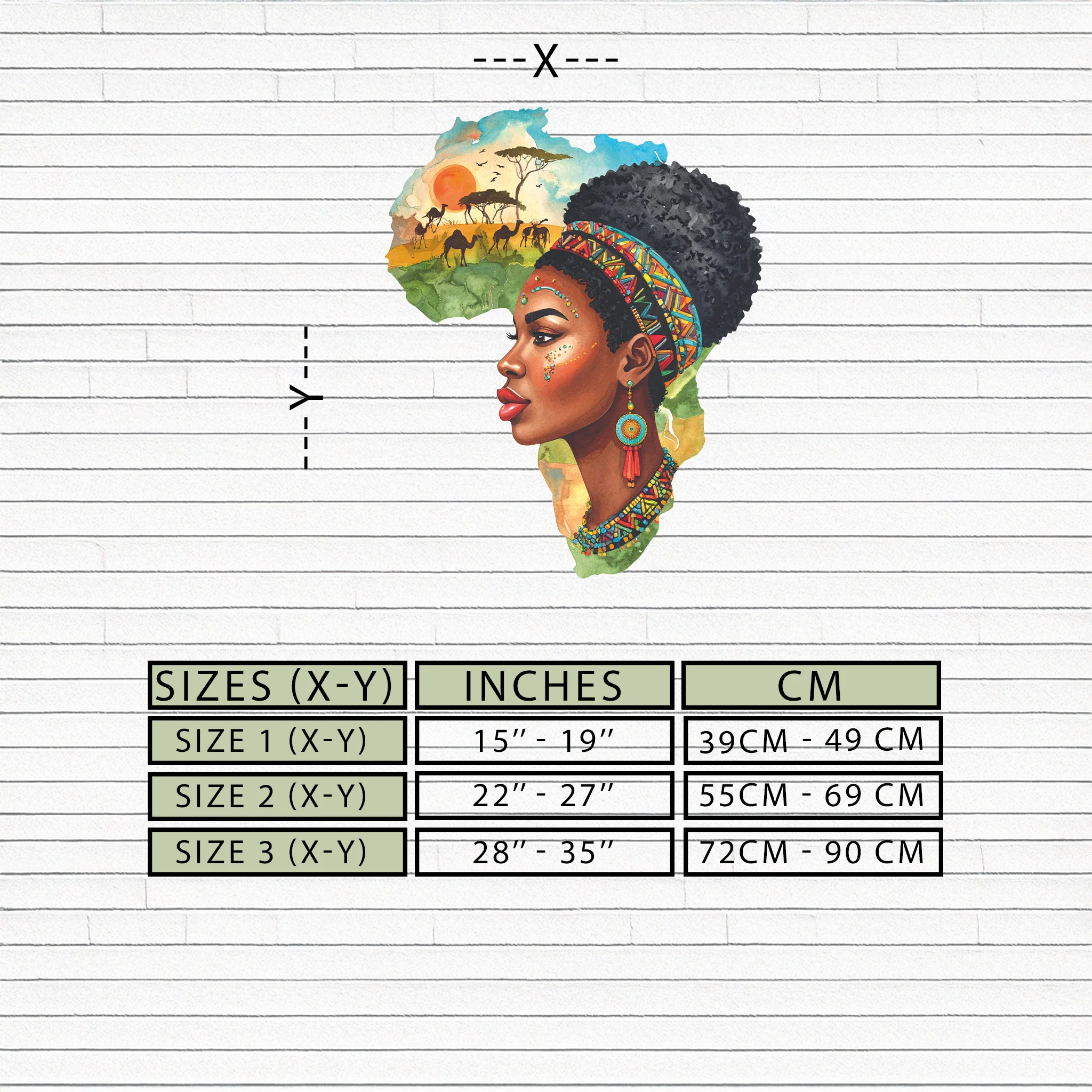 African Woman in Map Metal Wall Art – Cultural UV Printed Decor-KAFUVM012 - Image 9