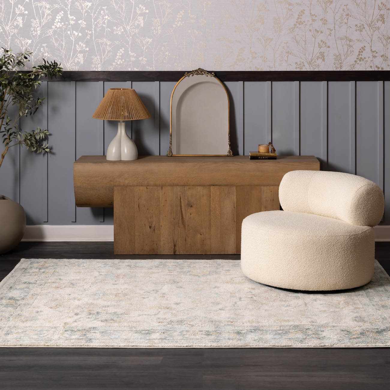 Ahmaud Beige & Light Gray Thick Luxe Area Rug - Image 2