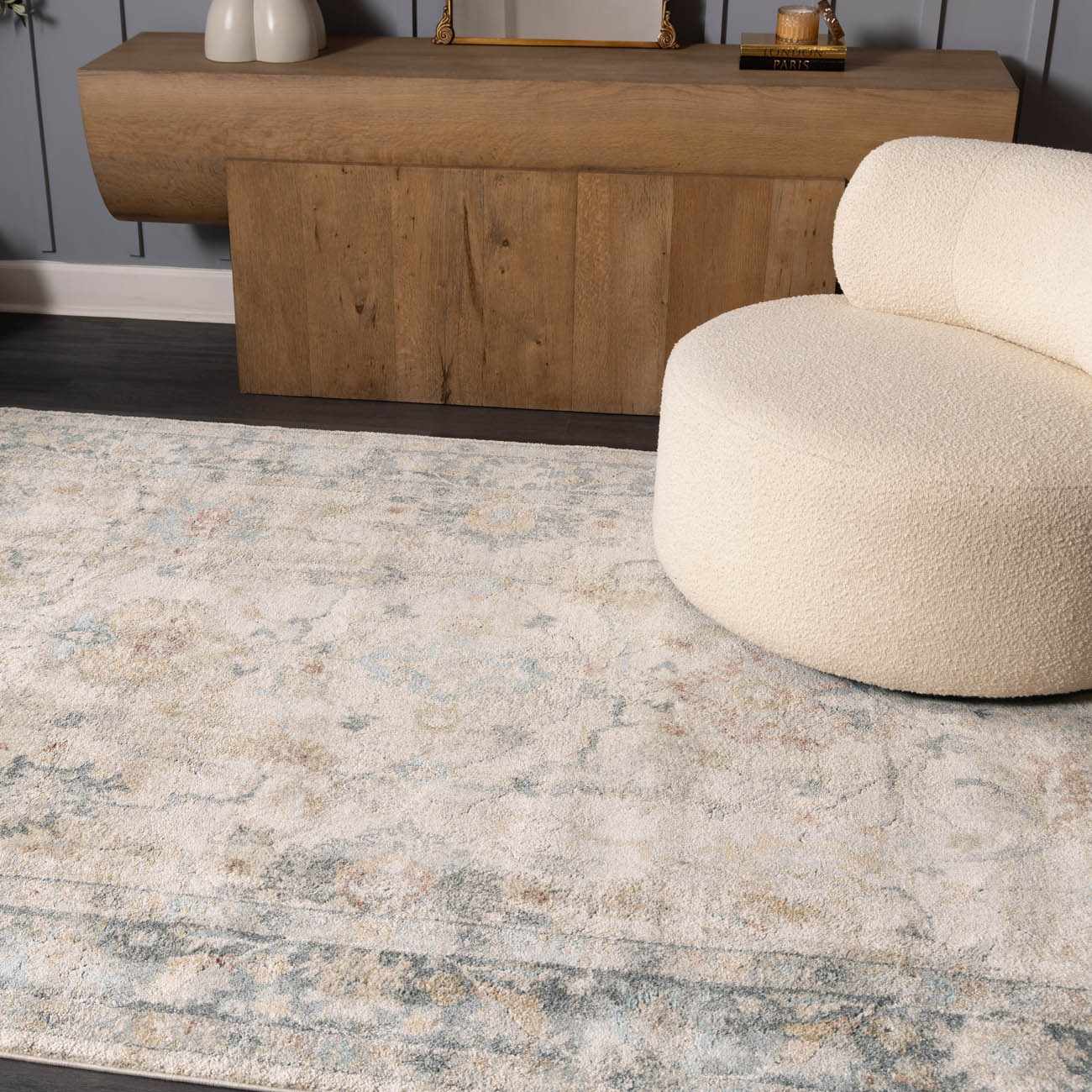 Ahmaud Beige & Light Gray Thick Luxe Area Rug - Image 3