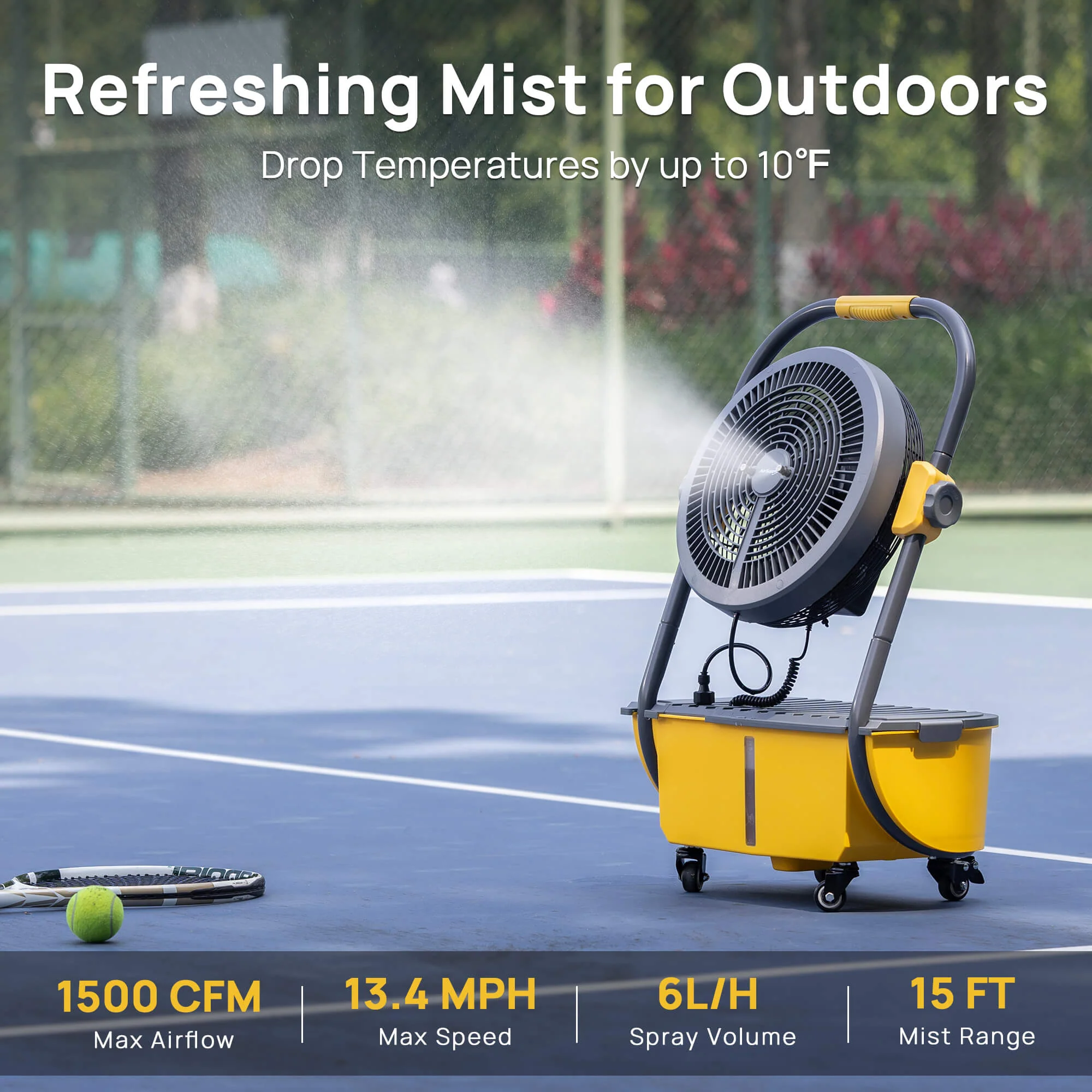 AirSupply MS12 Portable Mist Fan, 11L Tank & Up to 50H Runtime - Image 3