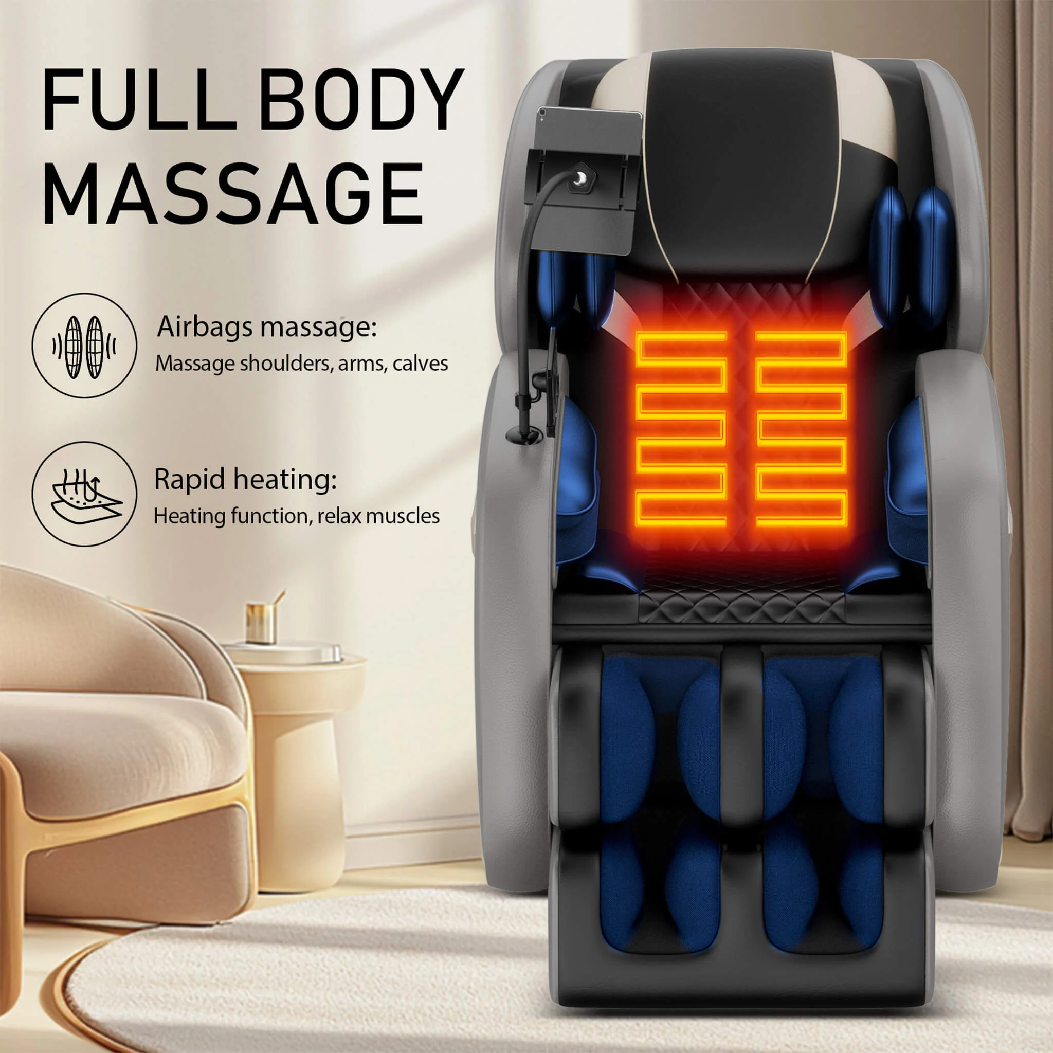 Airvana Opulence Zero Gravity Massage Recliner Chair With Bluetooth Audio (SAK31972) - Image 4
