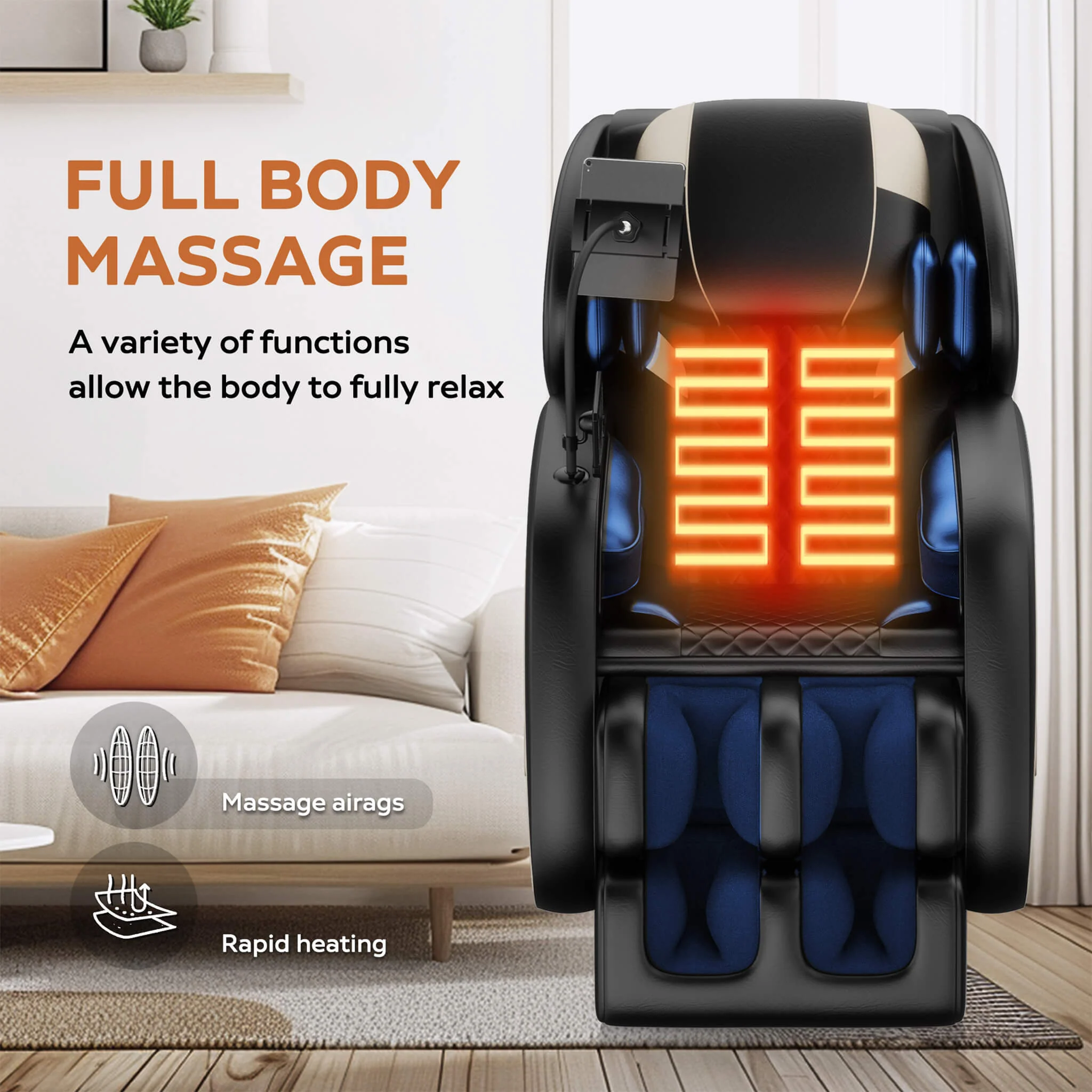 Airvana Sovereign Zero Gravity Massage Chair With Six Massage Rollers (SAK32089) - Image 7