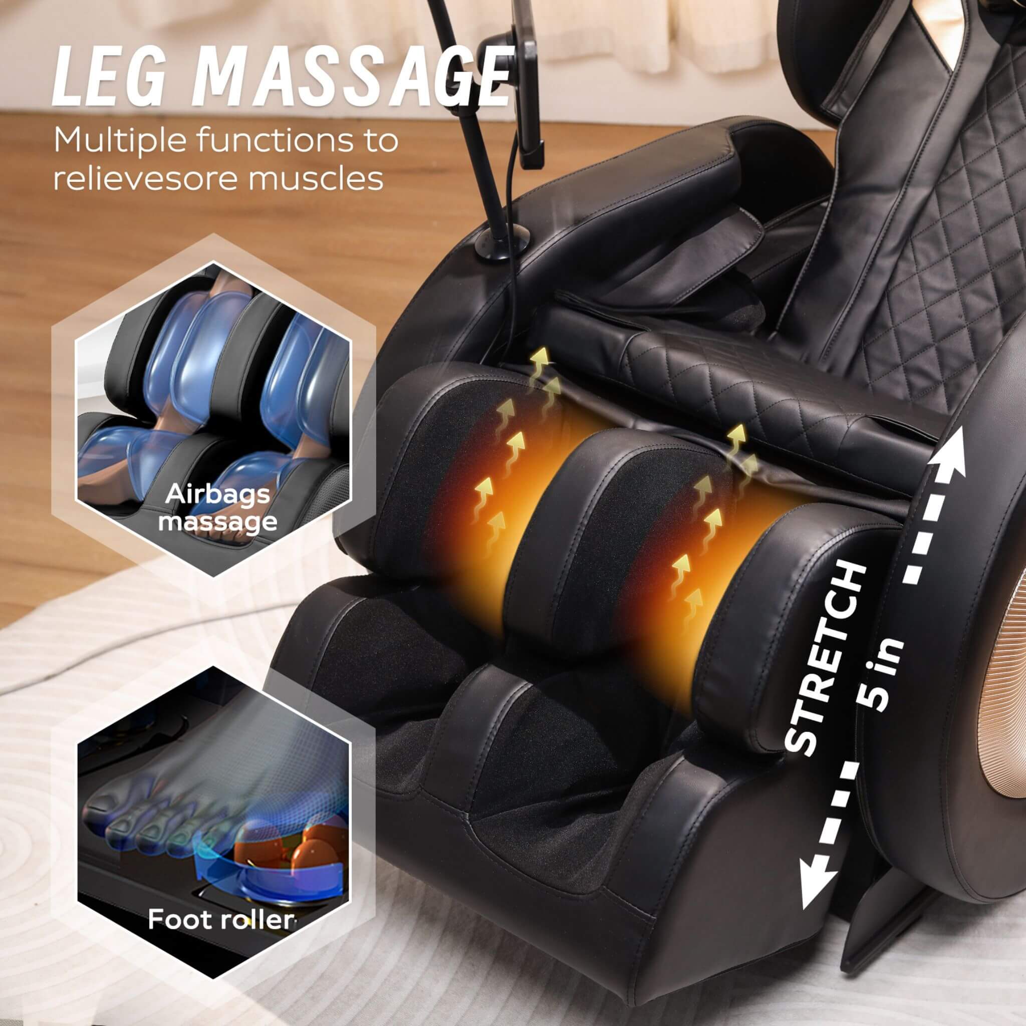 Airvana Tranquil Automatic Zero Gravity Massage Recliner Chair With Full Body Air Pressure (SAK76018) - Image 6