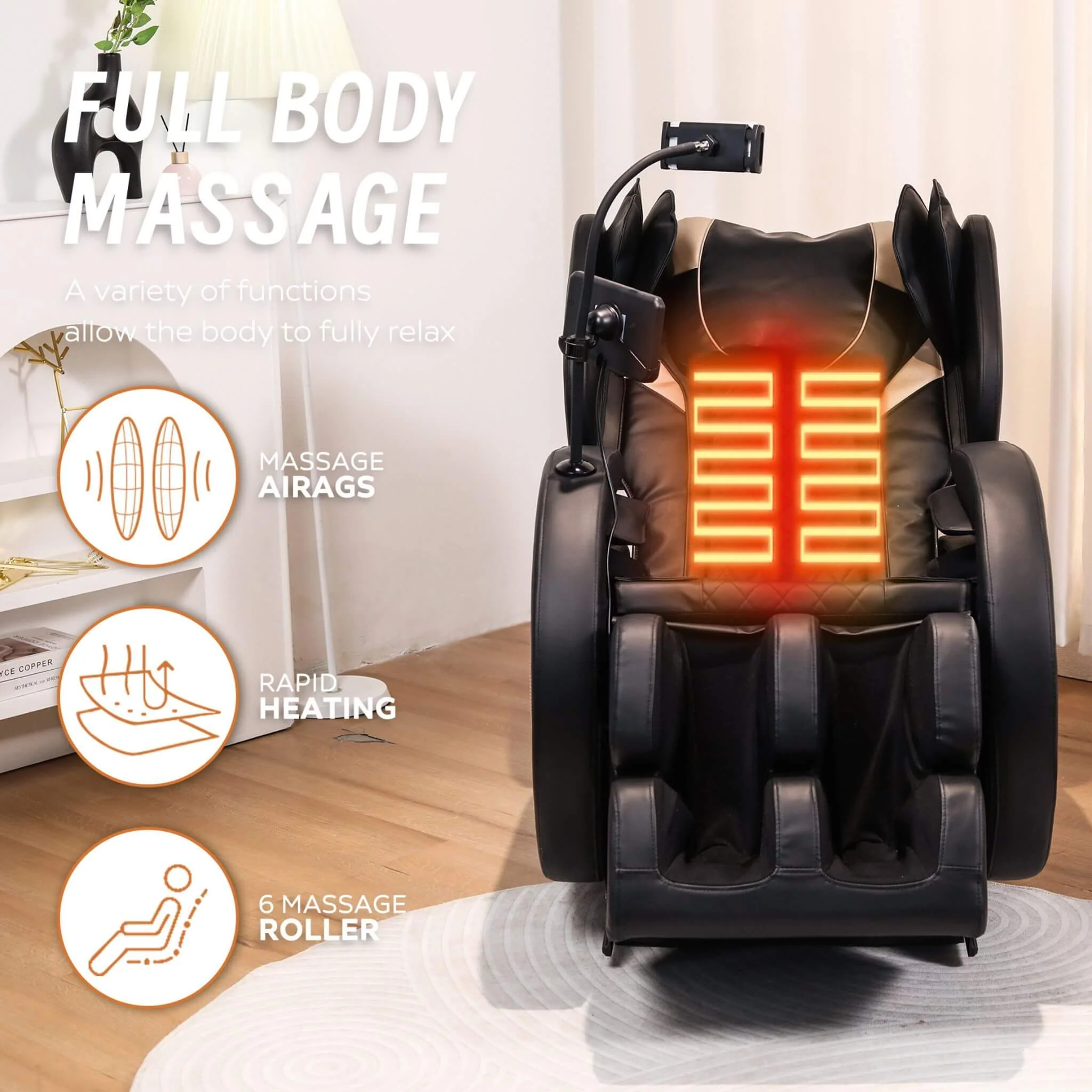 Airvana Tranquil Automatic Zero Gravity Massage Recliner Chair With Full Body Air Pressure (SAK76018) - Image 7