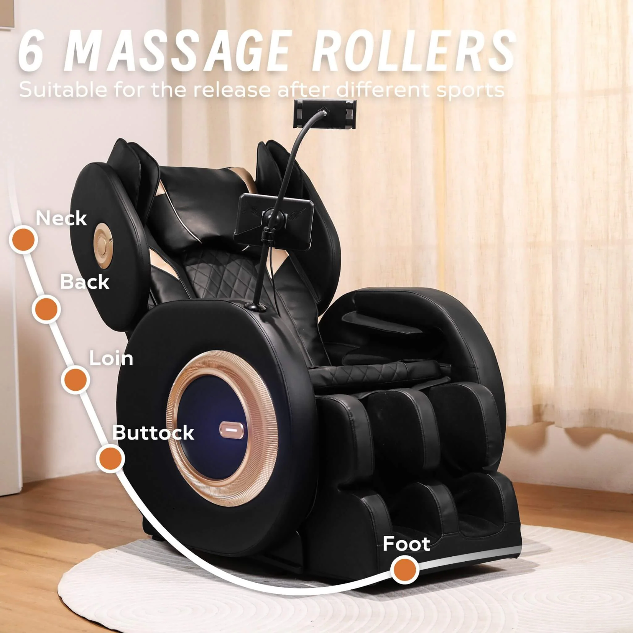 Airvana Tranquil Automatic Zero Gravity Massage Recliner Chair With Full Body Air Pressure (SAK76018) - Image 9