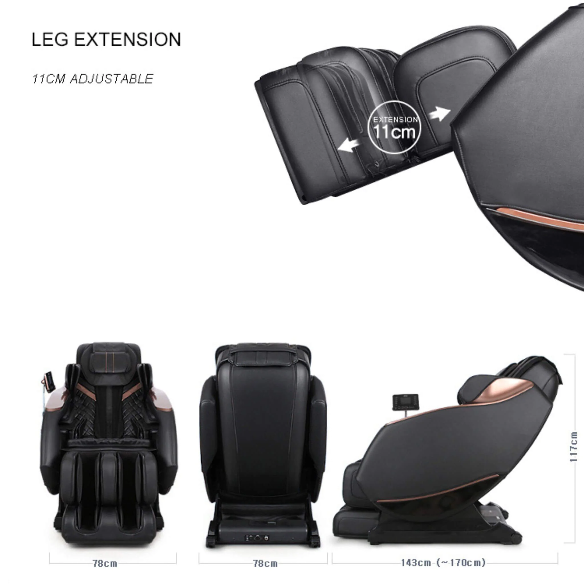 Airvana Zenith Full Body Zero Gravity Shiatsu Massage Chair With Heat And Voice Control (SAK93154) - Image 20