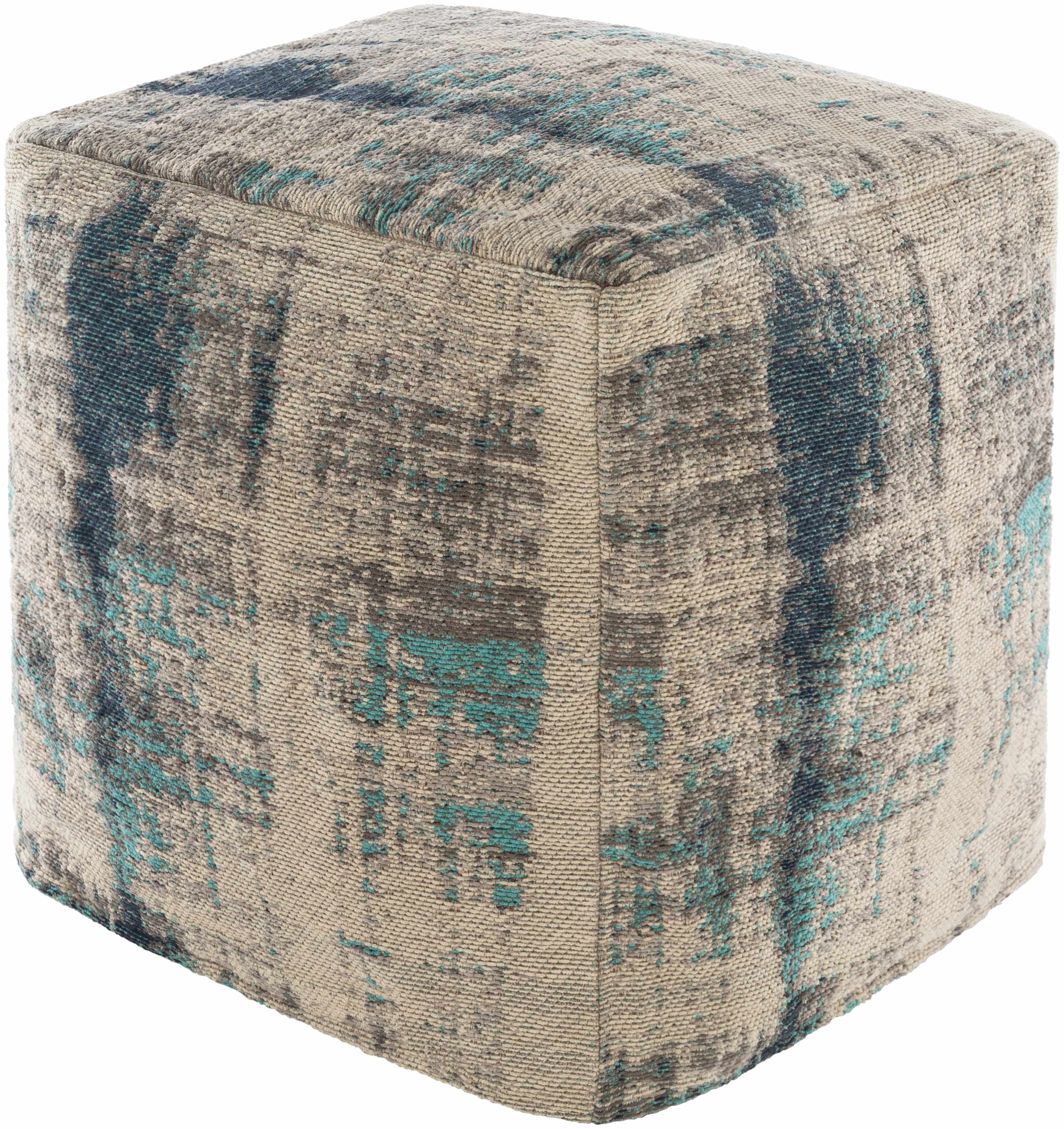 Albertville Knitted Gray Cotton Pouf - Image 2