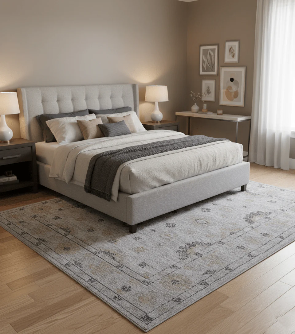 Alexa Custom Made Traditional Oushak Beige Hand Tufted wool rug - Image 2