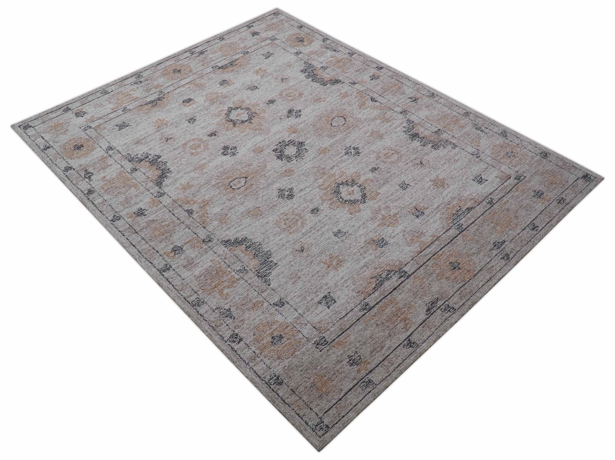 Alexa Custom Made Traditional Oushak Beige Hand Tufted wool rug - Image 5