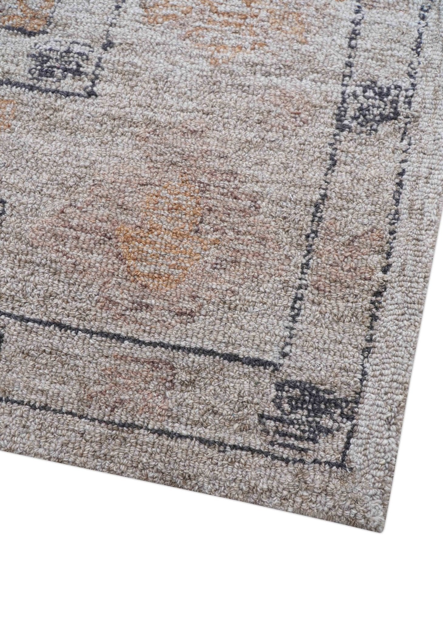 Alexa Custom Made Traditional Oushak Beige Hand Tufted wool rug - Image 7