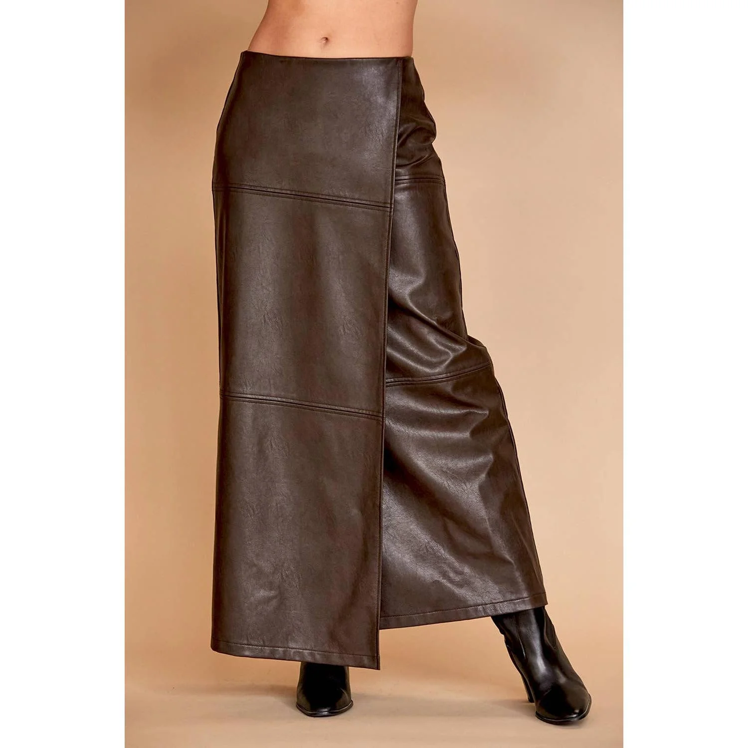 Alexandra Vegan Leather Wrap Skirt [Sizes XS-XL] - Image 4