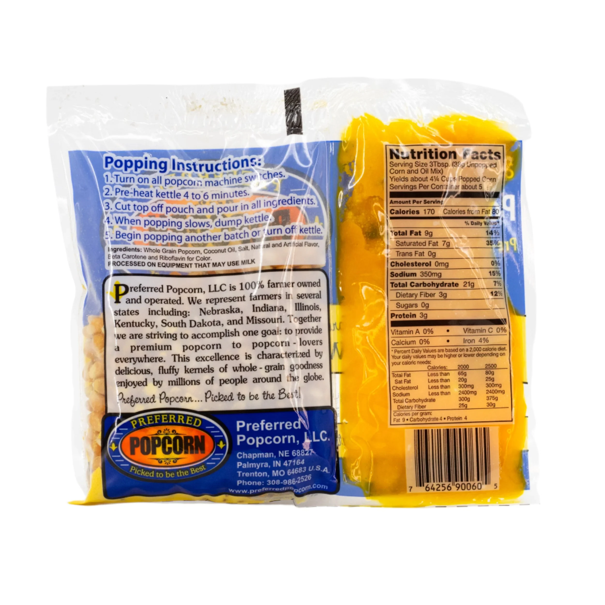 All-In-One-Popcorn Kit | Pre-Measured Oil & Butter Flavored Salt | 6.25 oz | Pack of 6 | Preferred Popcorn - Image 3