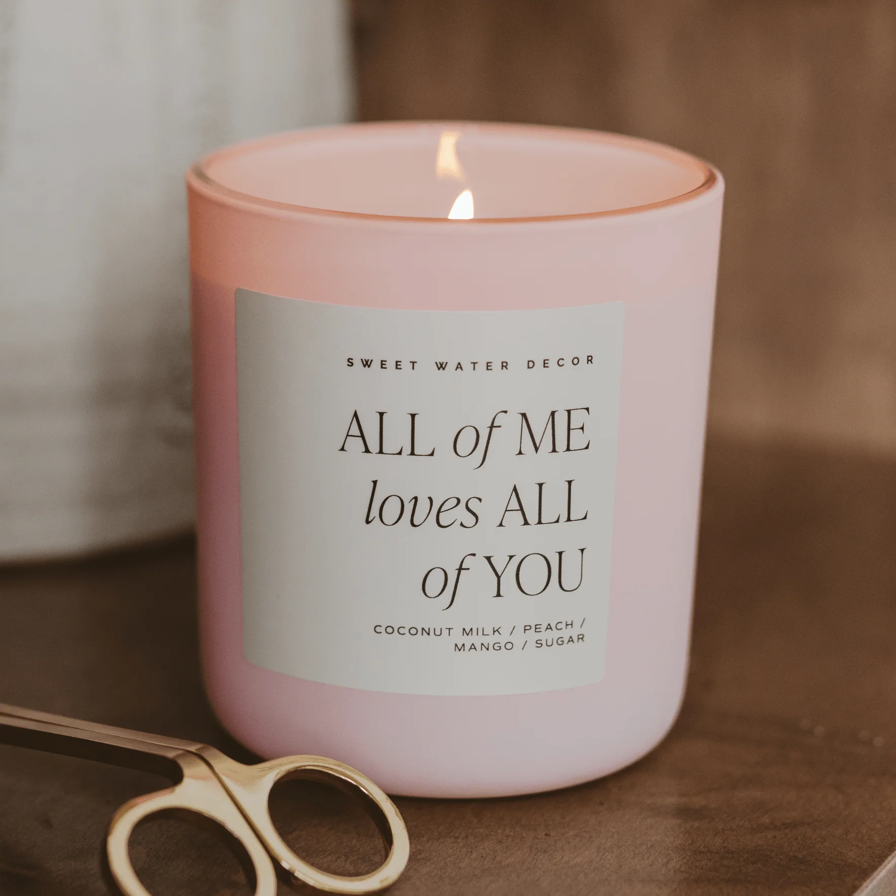 All of Me Loves All of You Soy Candle - Pink Matte Jar - 15 oz - Image 2