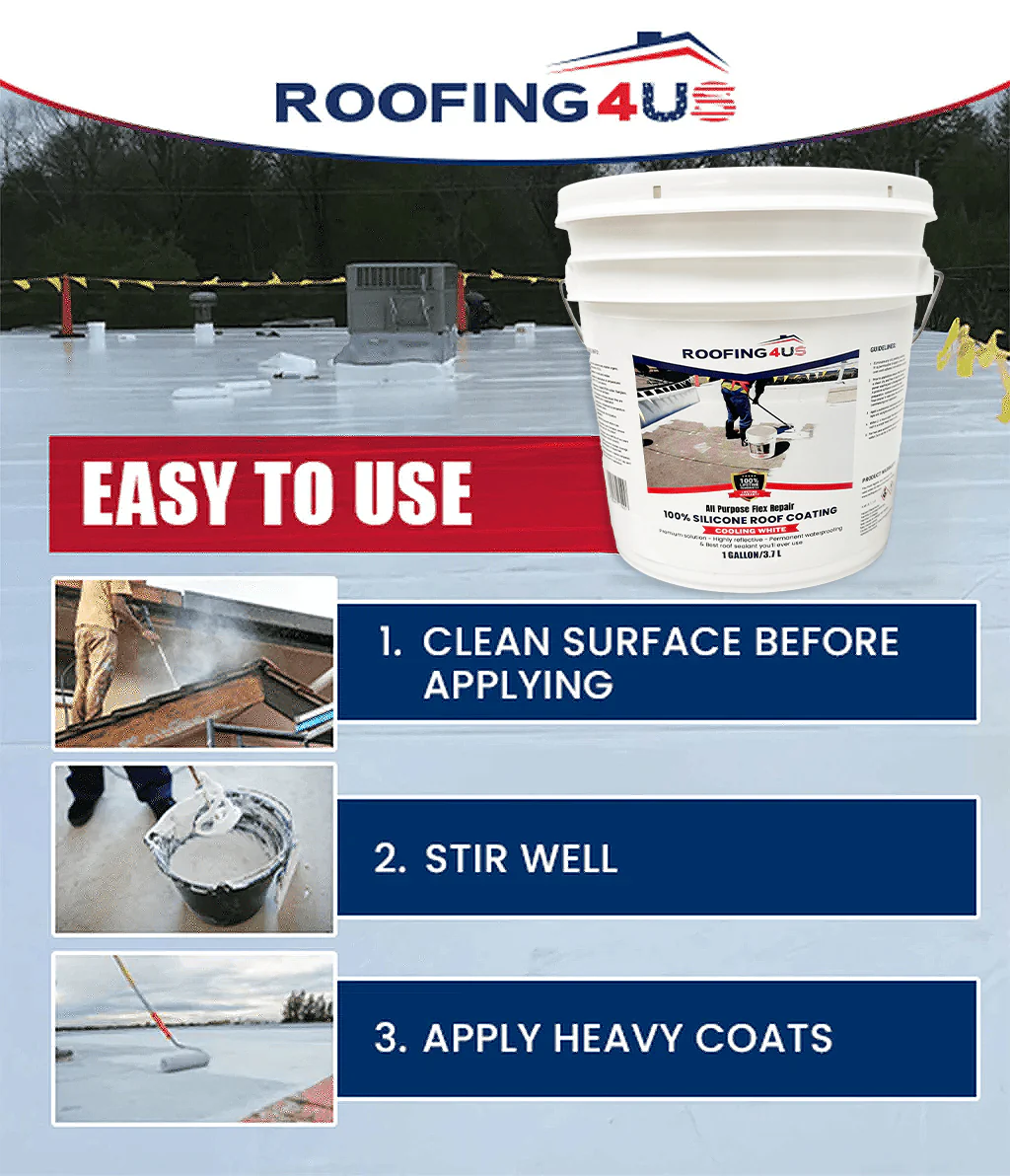 All Purpose Flex Repair 100% Silicone Roof Sealant - 1 Gallon - Image 2