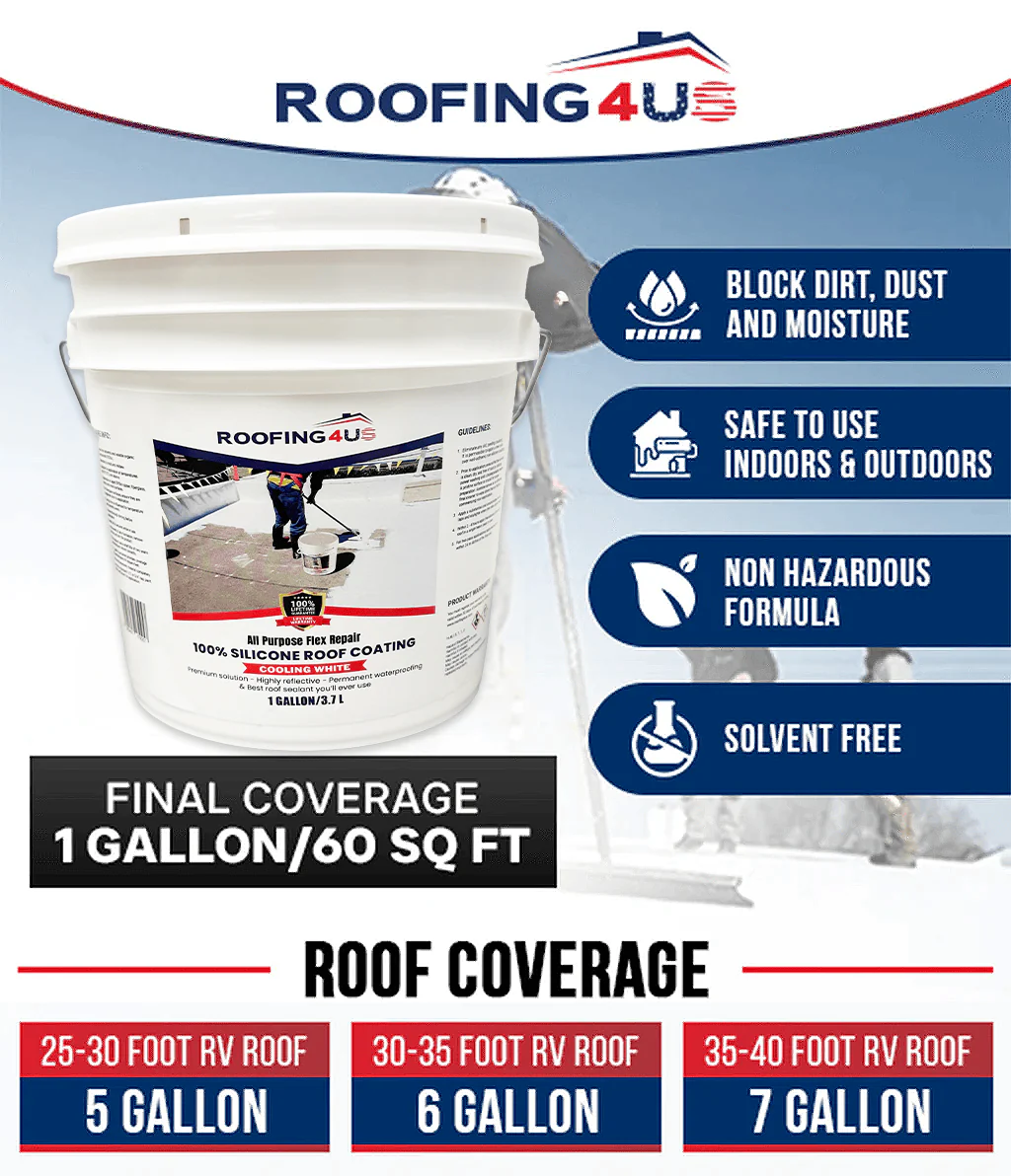 All Purpose Flex Repair 100% Silicone Roof Sealant - 1 Gallon - Image 4