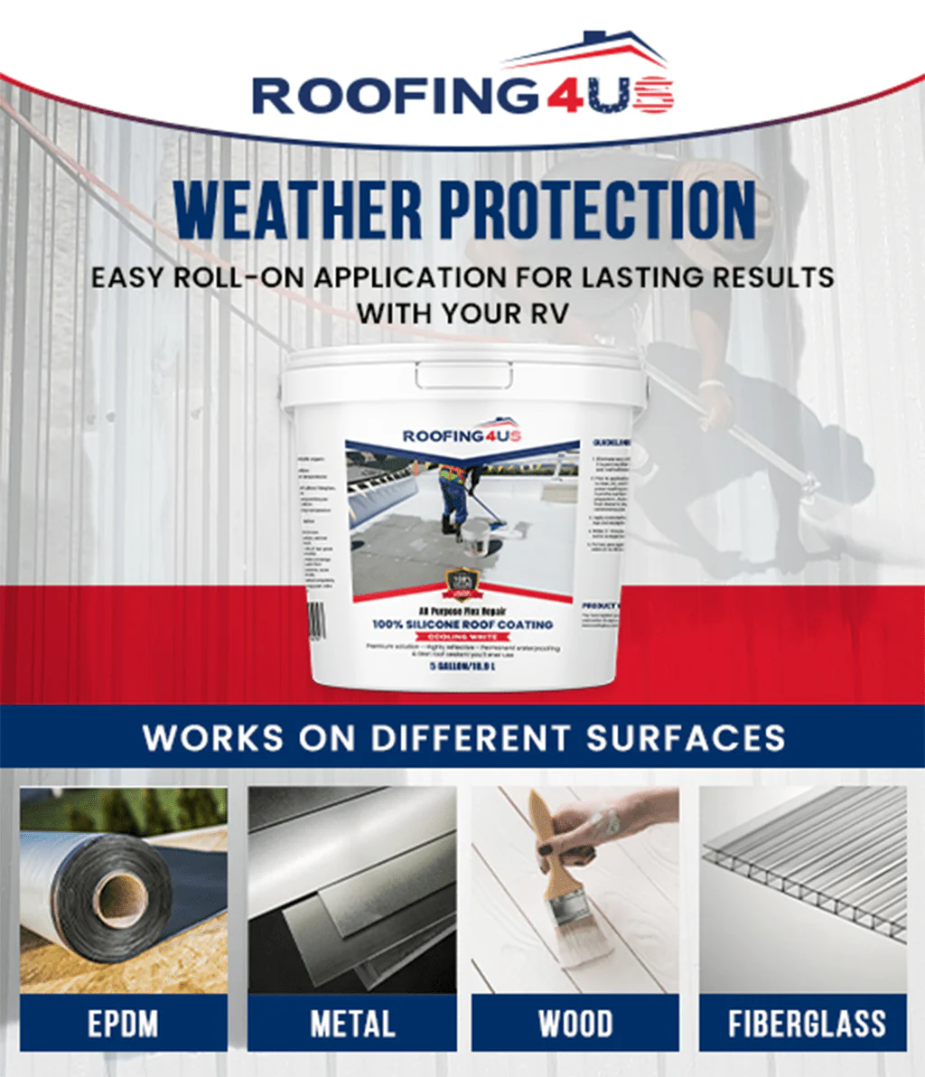 All Purpose Flex Repair 100% Silicone Roof Sealant - 3.5 Gallon - Image 5