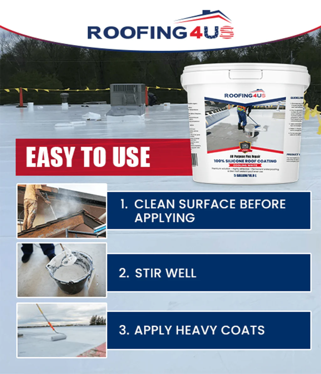 All Purpose Flex Repair 100% Silicone Roof Sealant - 3.5 Gallon - Image 6