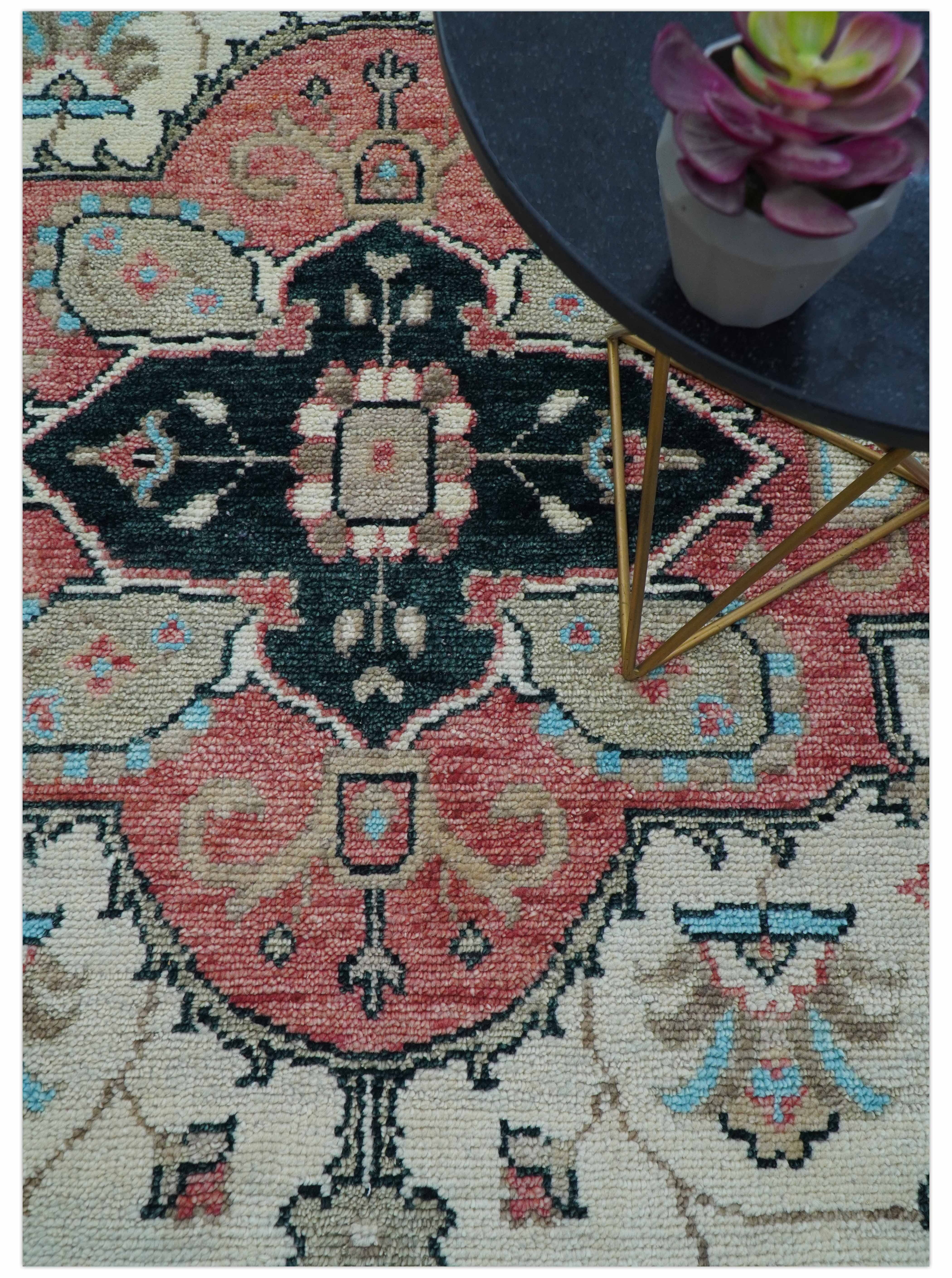 Allure Custom Made Turkish Design Beige Hand Knotted Wool Rug - Image 3